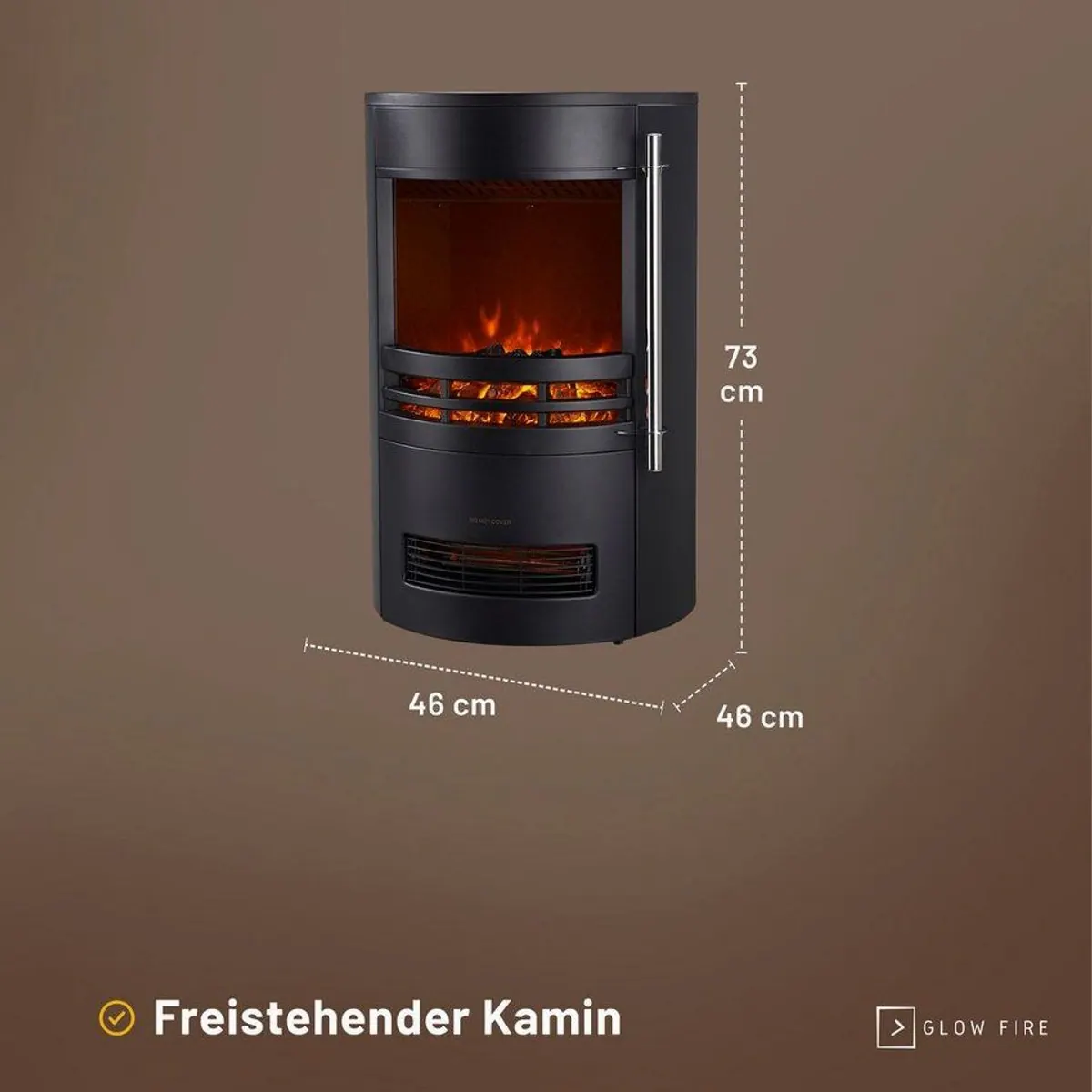 GLOW FIRE Focus Elektrokamin, realistisches Flammenspiel, energiesparend, regulierbare Heizung 4