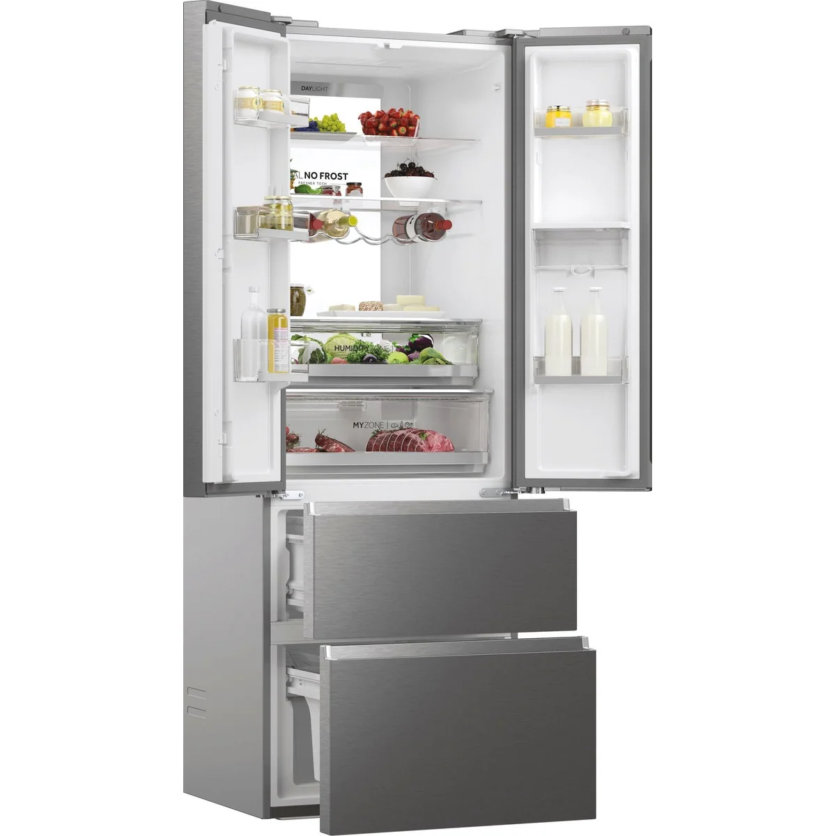 Haier HFW7720EWMP French Door Kühlschrank, 337 l Kühlvolumen, Wasserspender, LED-Beleuchtung 2