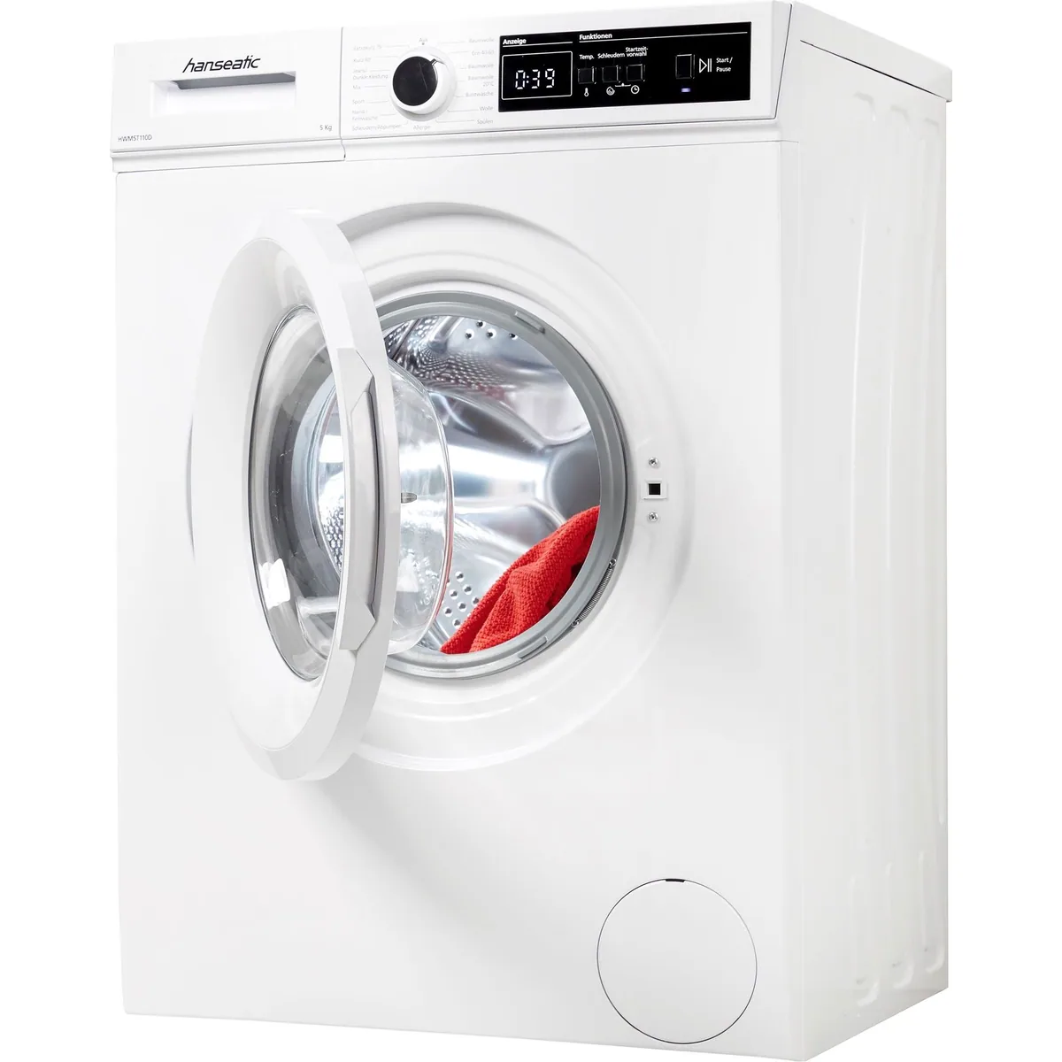Hanseatic HWM5T110D Waschmaschine, 5 kg, 1000 U/min, Dynamische Mengenautomatik 2