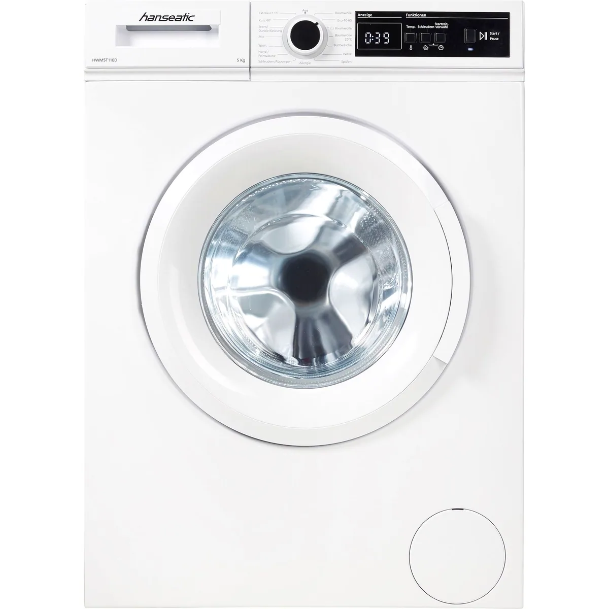 Hanseatic HWM5T110D Waschmaschine, 5 kg, 1000 U/min, Dynamische Mengenautomatik 3