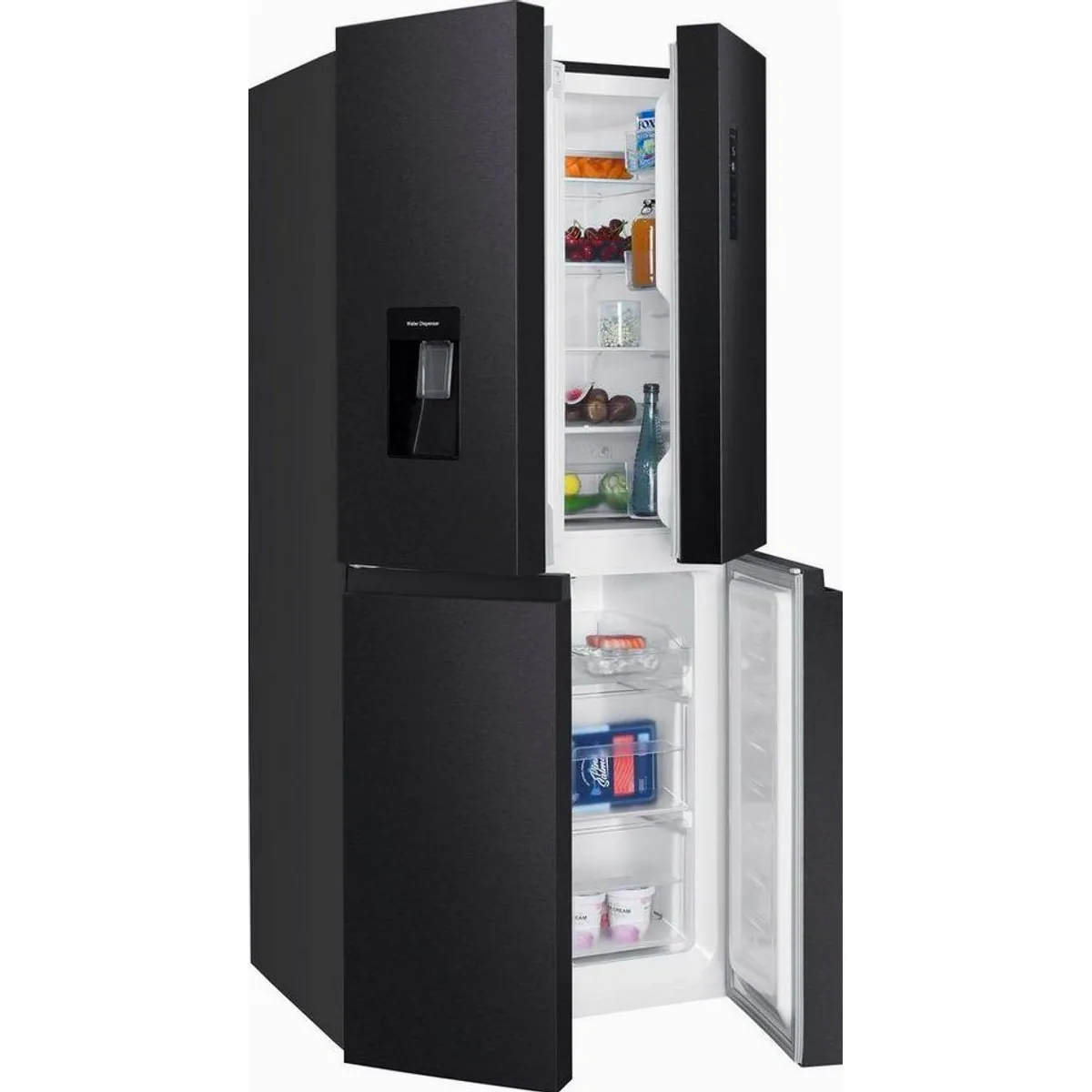 Hanseatic HCDB18080DWDBI Multi Door Kühlschrank, Wasserspender, LED-Beleuchtung, Türalarm 3