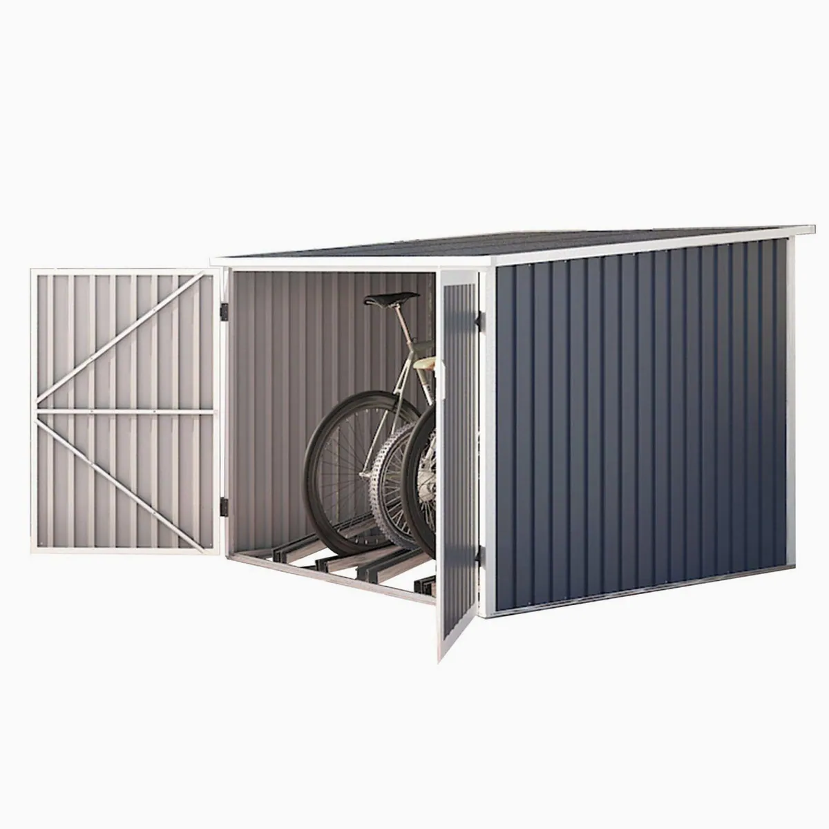 HATTORO Fahrradgarage, stabiler Schutz für bis zu 4 Fahrräder, grau 4