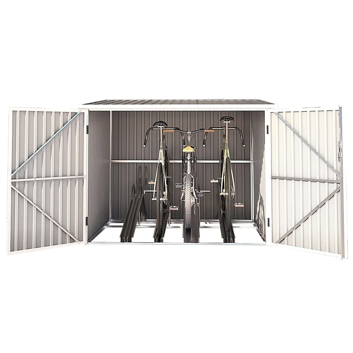 HATTORO Fahrradgarage, stabiler Schutz für bis zu 4 Fahrräder, grau 5