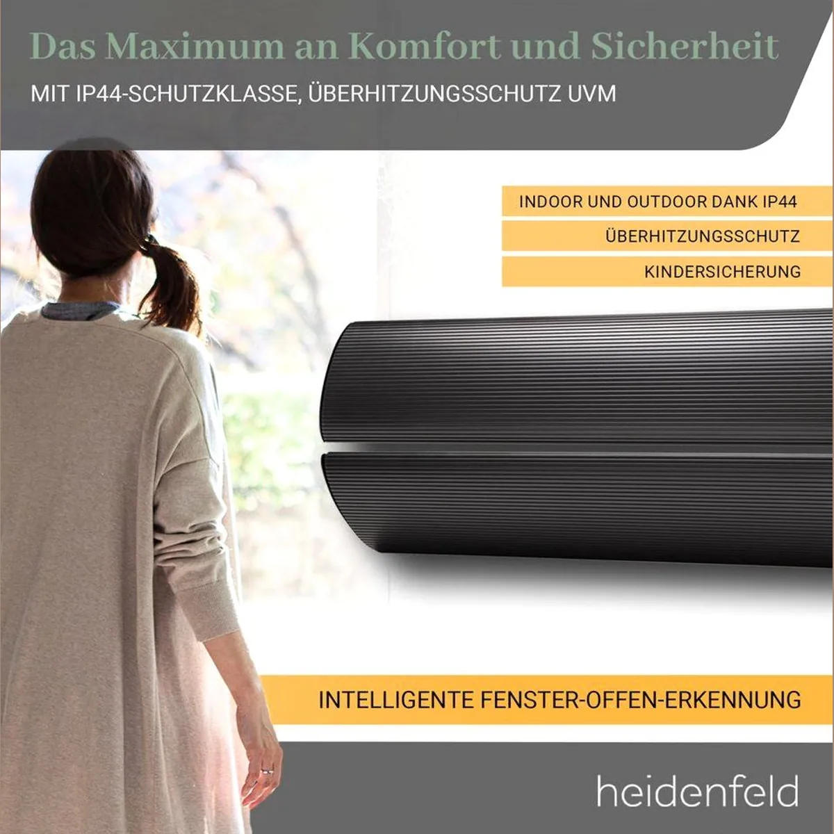 Heidenfeld Inferno DH700 Dunkelheizstrahler, 3200 W, App-Steuerung, IP44 — ideal für drinnen & draußen 5