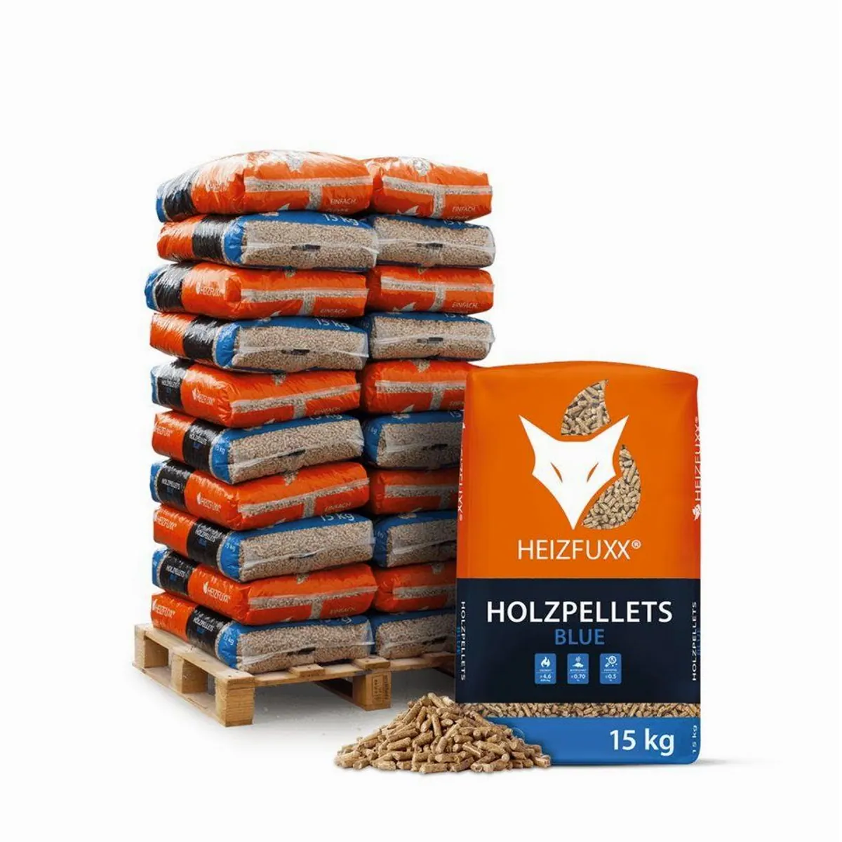 HEIZFUXX Holzpellets Blue, 300 kg, ENplus A1 zertifiziert