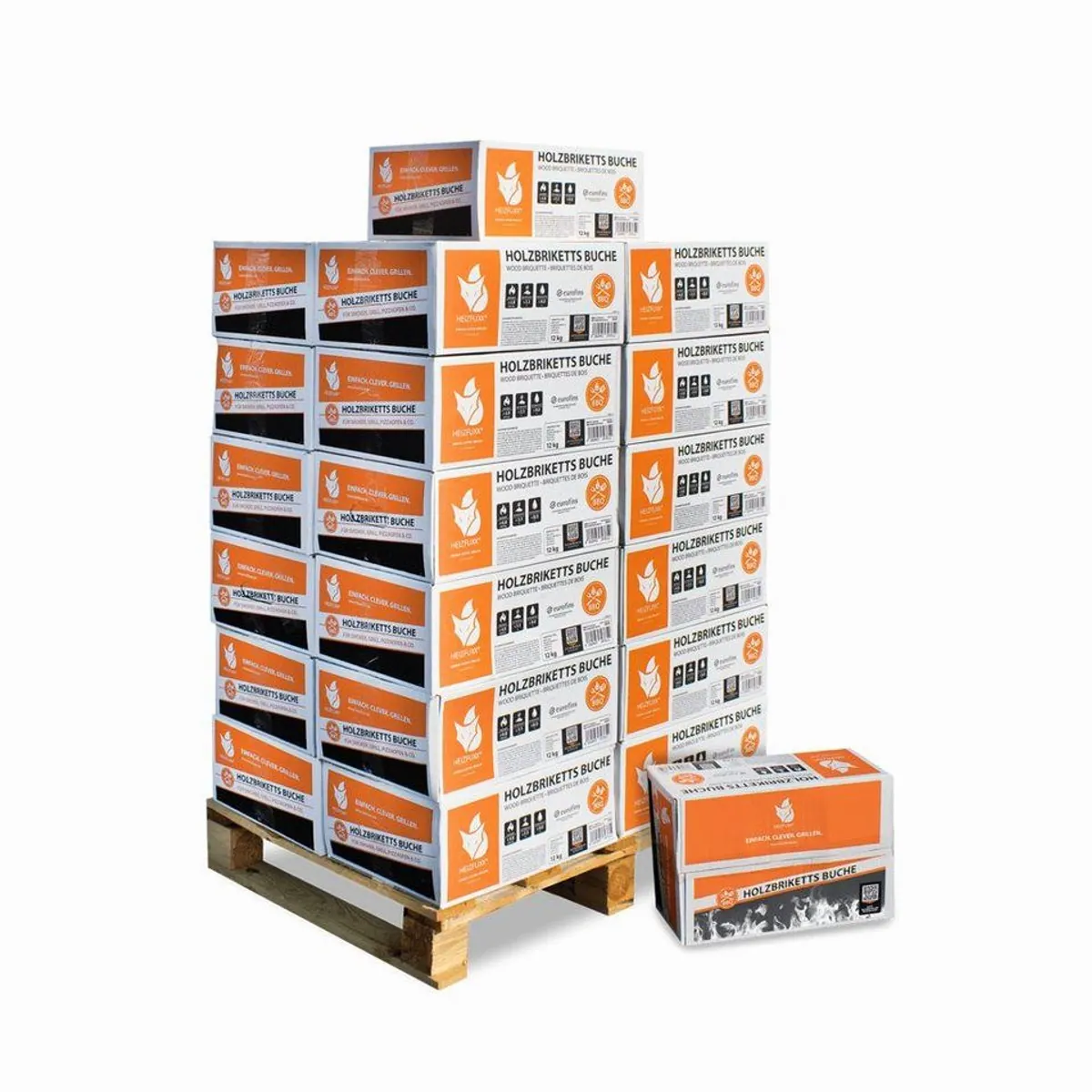 HEIZFUXX Holzbriketts Nestro Hartholz M, effizient, FSC-zertifiziert, lange Brenndauer