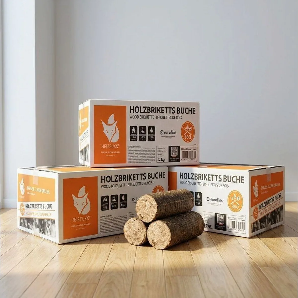 HEIZFUXX Holzbriketts Nestro Hartholz M, effizient, FSC-zertifiziert, lange Brenndauer 4