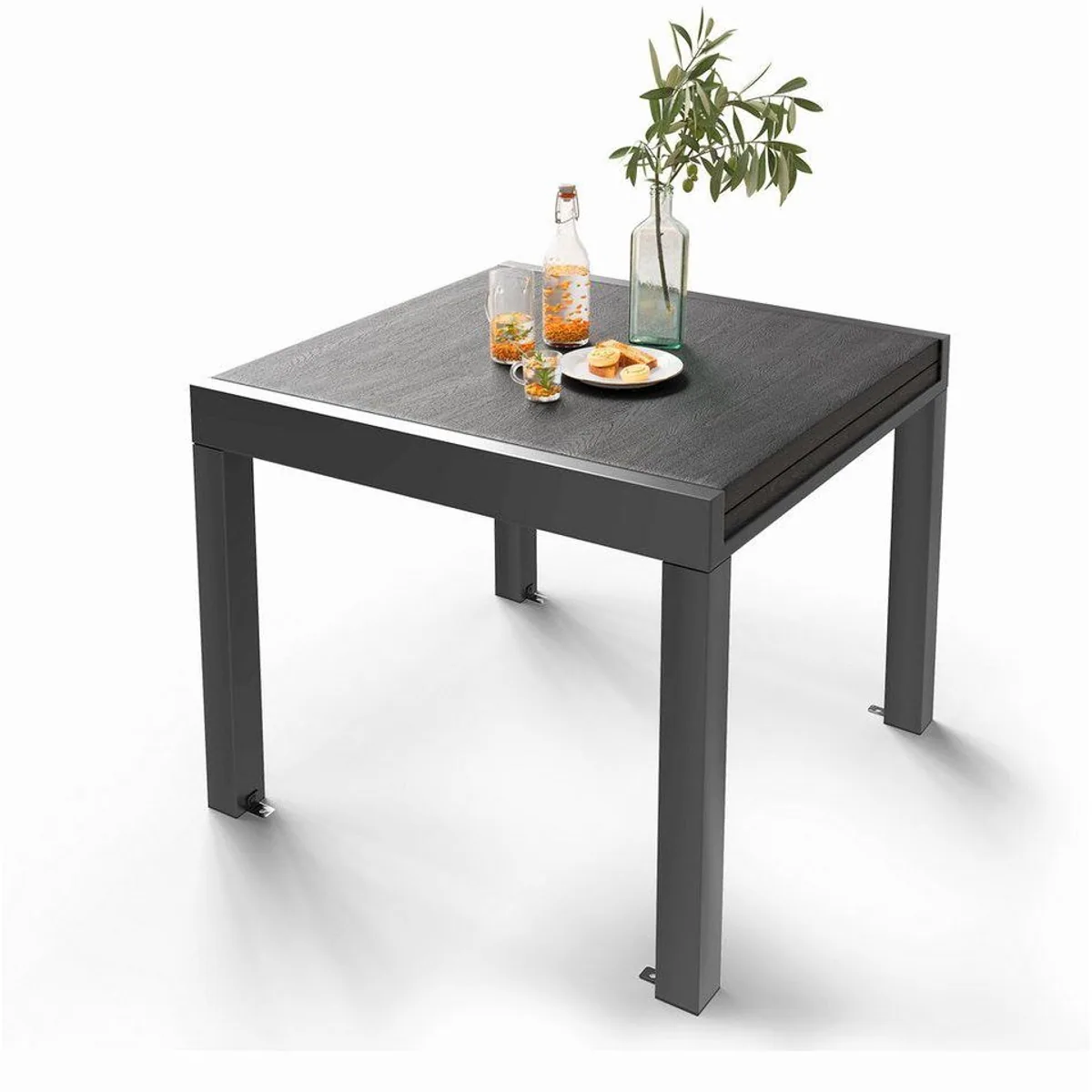 HOMALL Gartentisch Ausziehtisch, rostfreies Aluminium, für 6-10 Personen 3