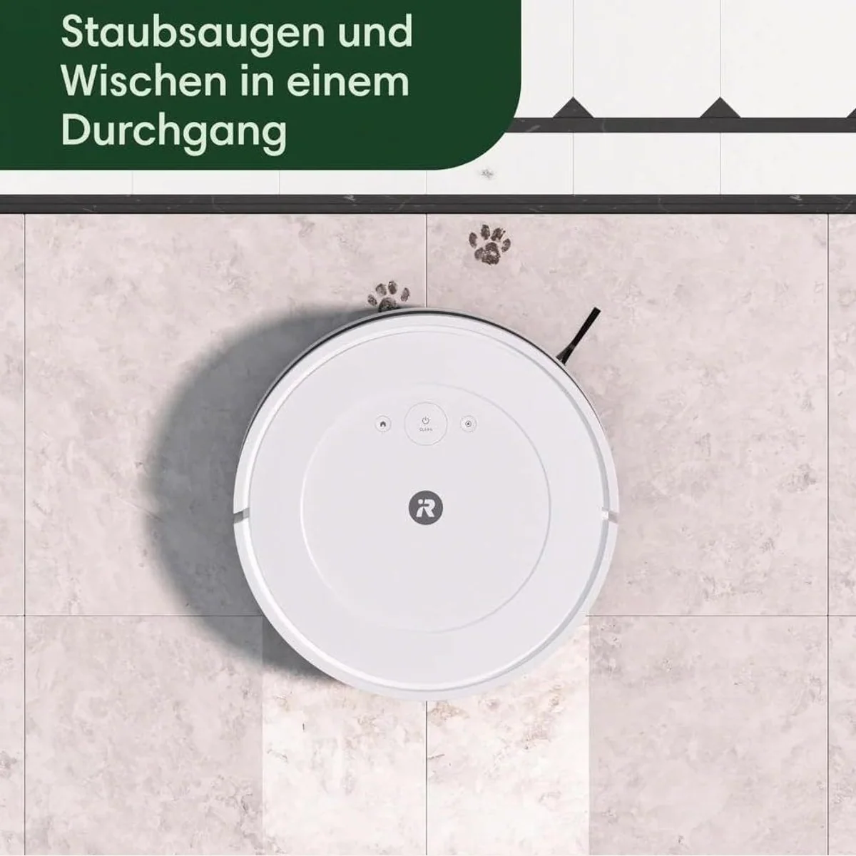 iRobot Roomba Combo Essential, Nass-Trocken-Saugroboter mit Wischfunktion — App-Steuerung, 4-Stufen-Reinigung, Datenschutz 3