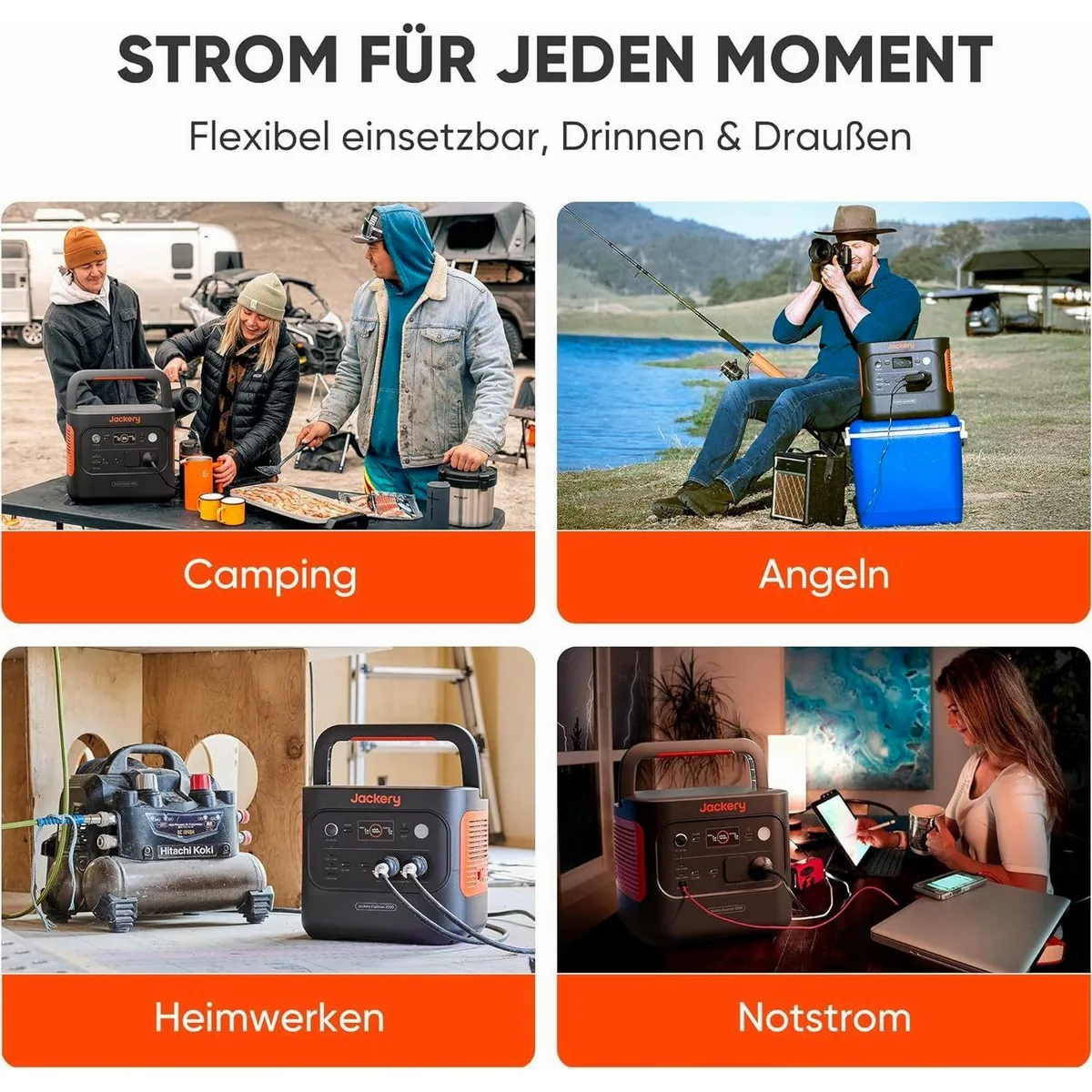 Jackery Explorer 2000 v2 Tragbare Powerstation, 2042Wh Kapazität, 2200W Leistung, inkl. 200W Solarpanel 3