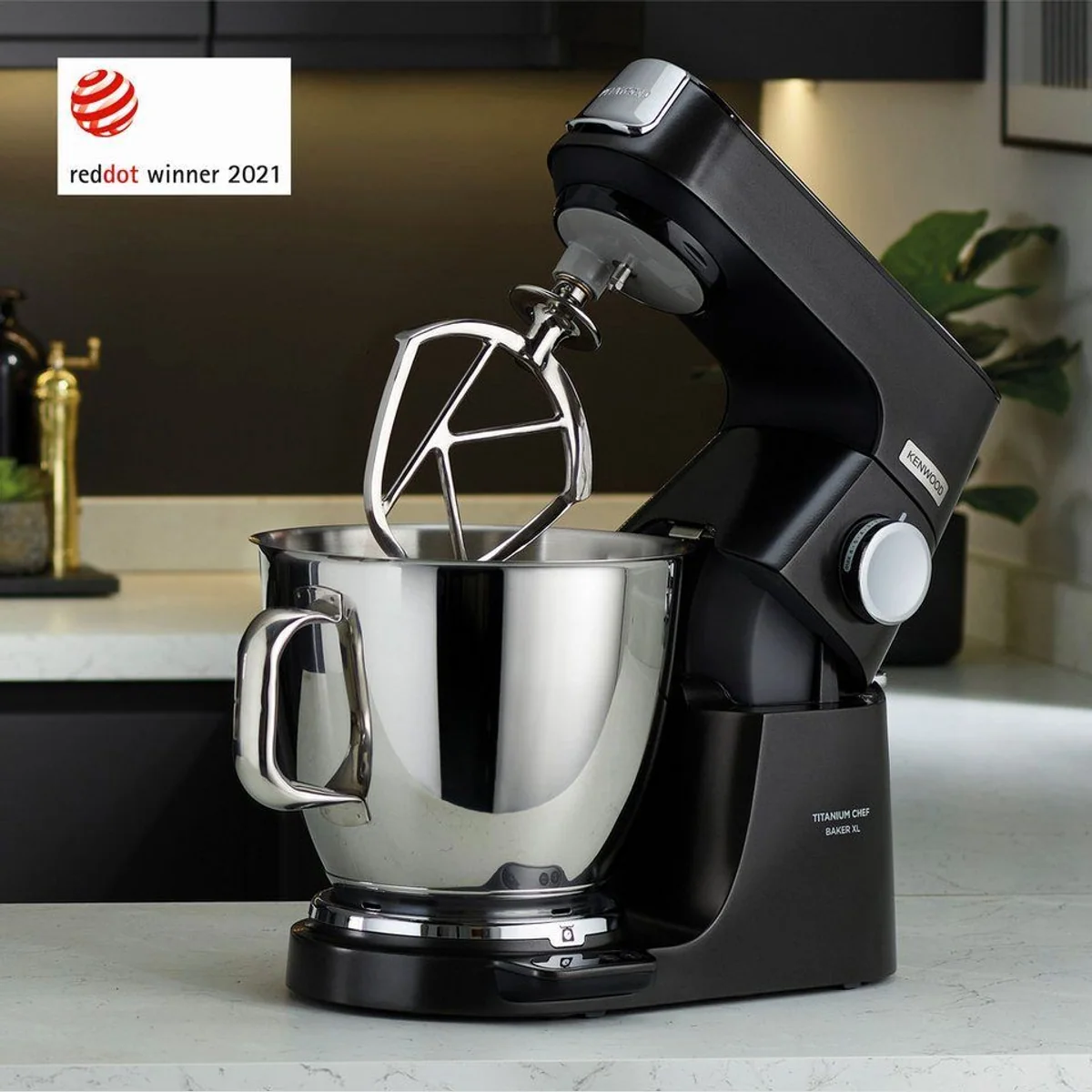 KENWOOD Titanium Chef Baker XL, integrierte Waage, 1200 Watt Leistung, Edelstahl Rührelemente 4