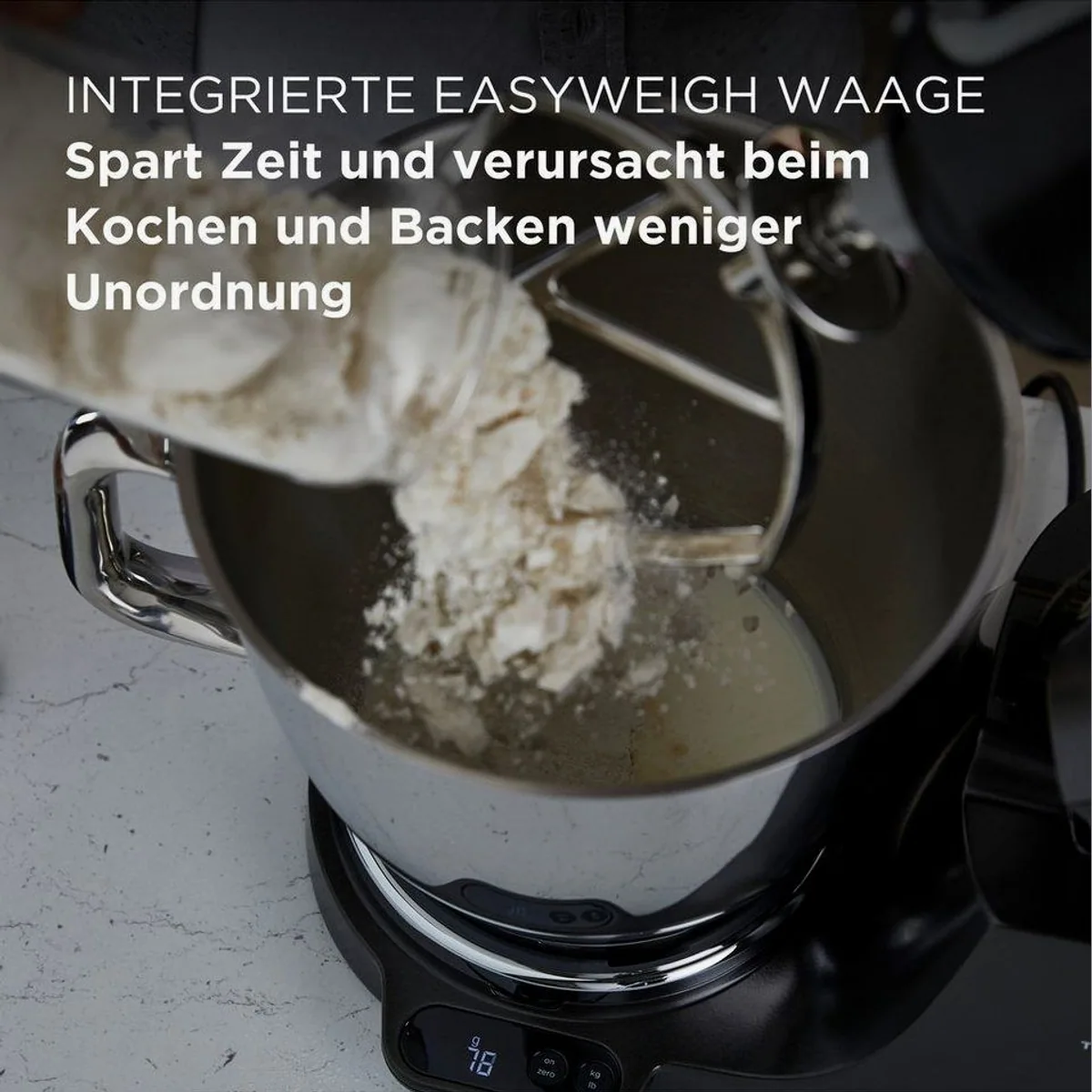 KENWOOD Titanium Chef Baker XL, integrierte Waage, 1200 Watt Leistung, Edelstahl Rührelemente 5