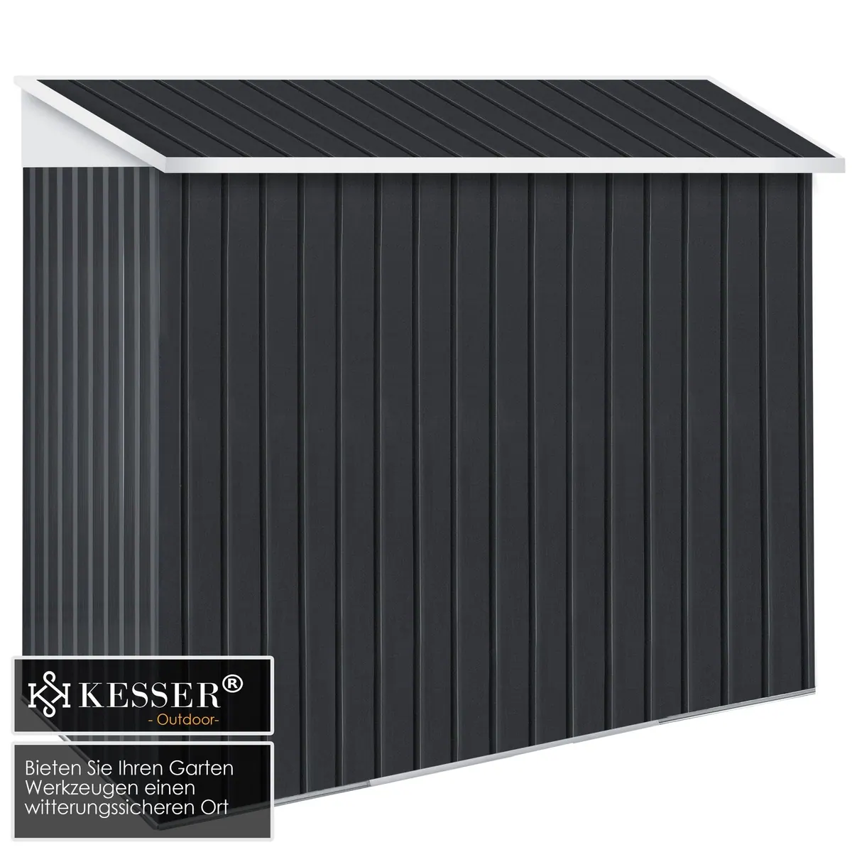KESSER Gartenhaus Metall, 3,4 m³, mit 2 Schiebetüren & Fundament 4