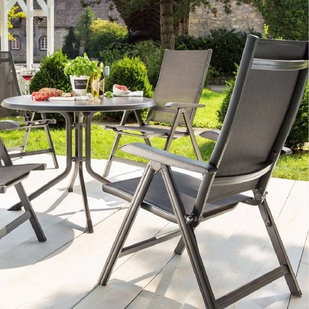 KETTLER Basic Plus Klappsessel, wetterfest & stabil, verstellbare Lehne — anthrazit 2