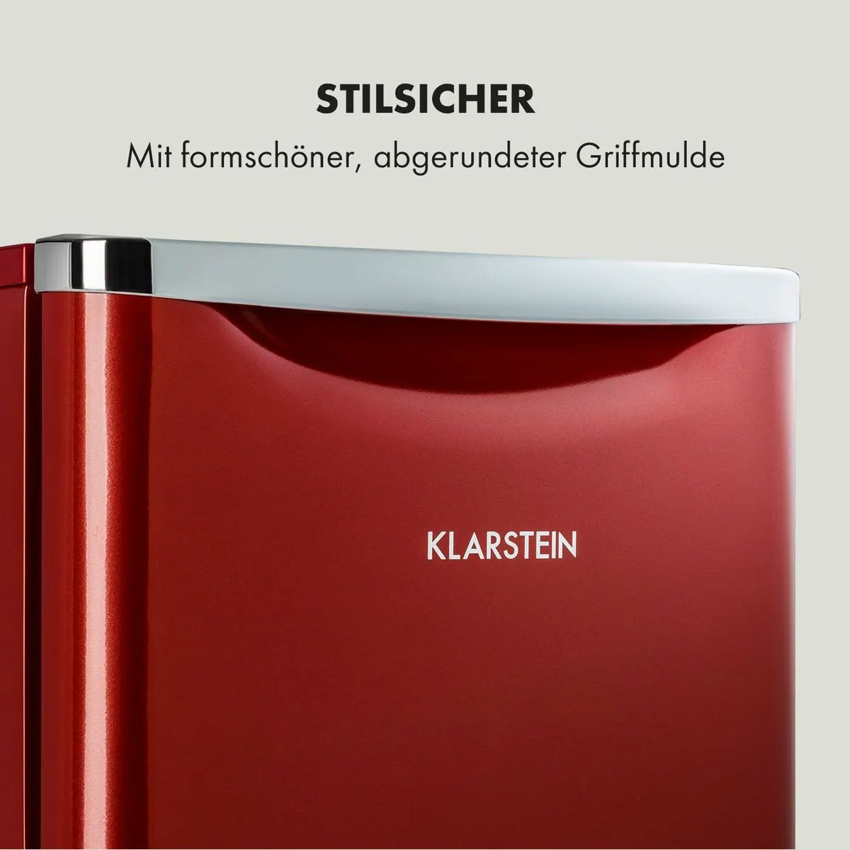 Klarstein Yummy Getränkekühlschrank, kompakt & vielseitig — 90 l Volumen, Neo-Retro-Design, 8 l Gefrierfach 3