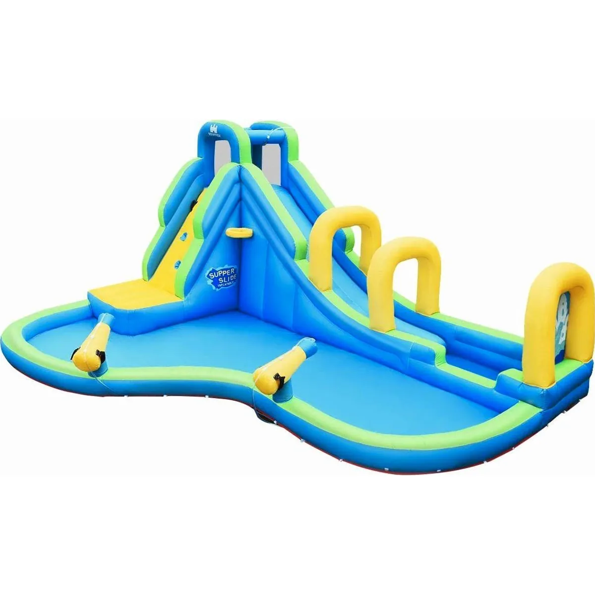 KOMFOTTEU Wasserspielcenter, aufblasbar, 478x366x242 cm — robust, farbenfroh, inkl. Zubehör 3