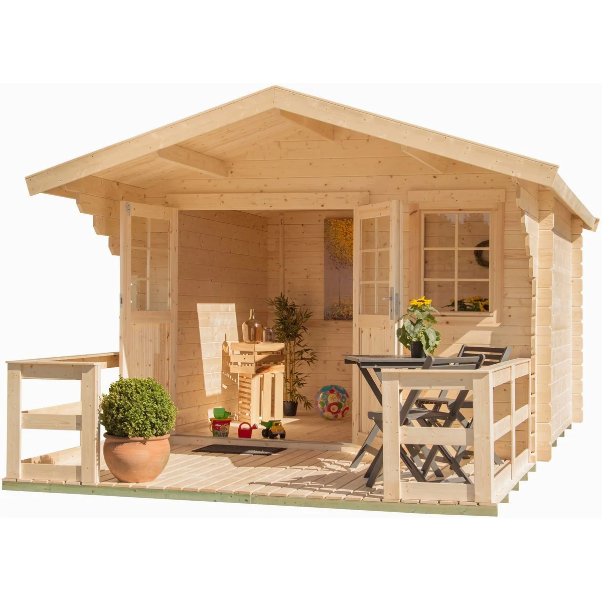 KONIFERA Gartenhaus Kallenberg 2, 9 m², mit Terrasse und Vordach 5
