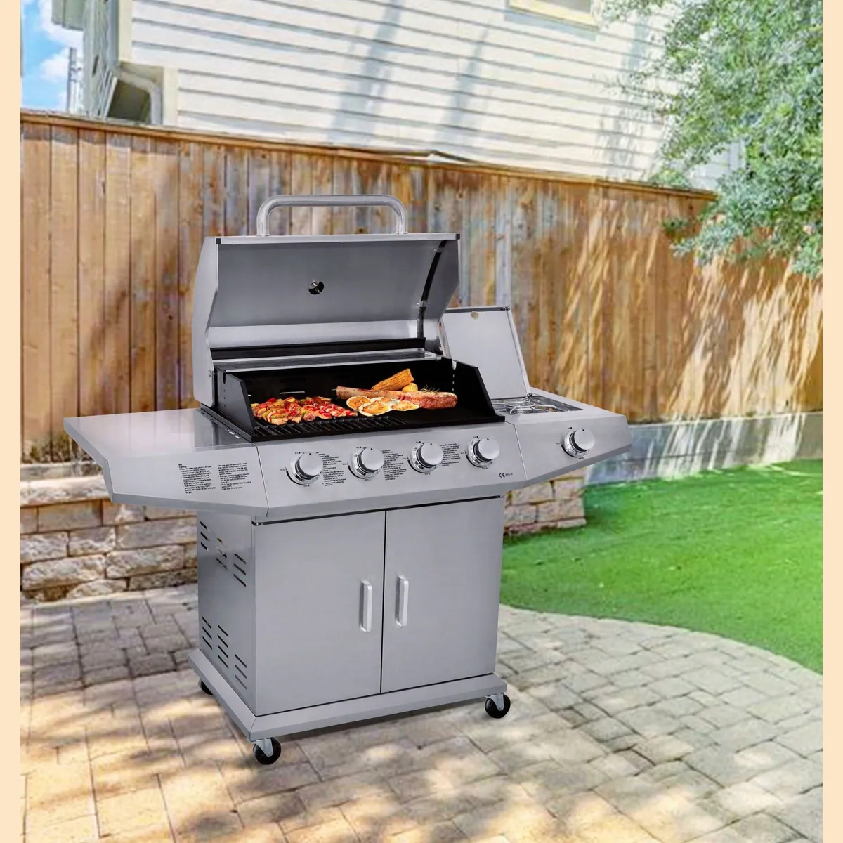 KONIFERA Gasgrill RICHMOND, 4 Brenner, elektrischer Drehspieß, inkl. Schutzhülle 2