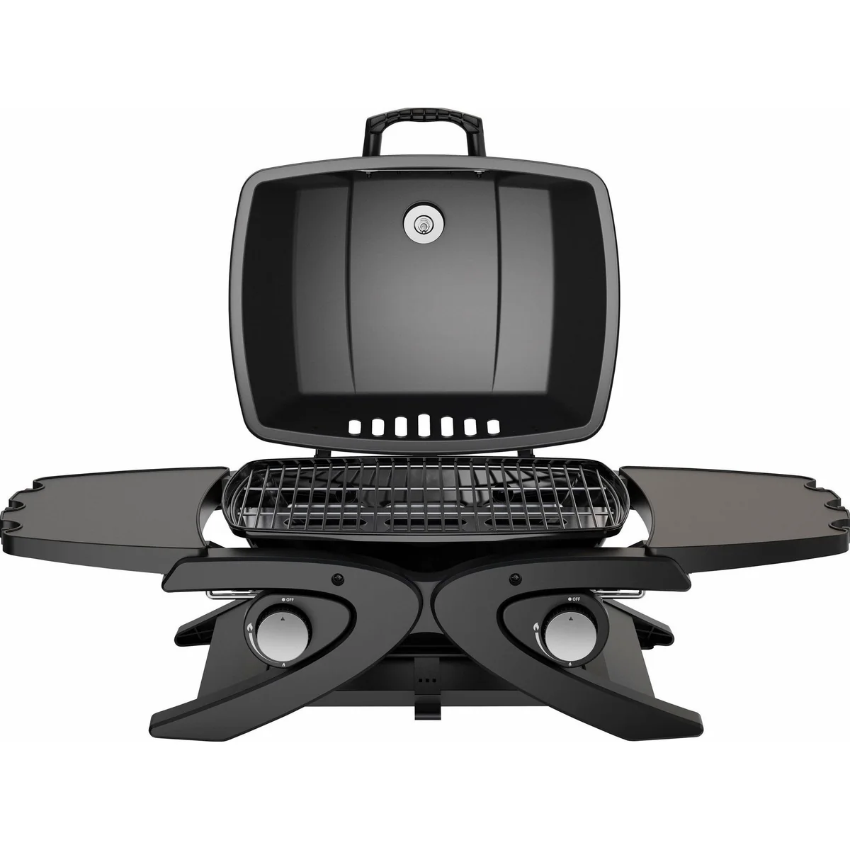 KONIFERA Gasgrill Tisch-Gasgrill, 2 Brenner, abnehmbare Seitenablagen, Edelstahl-Grillfläche 2