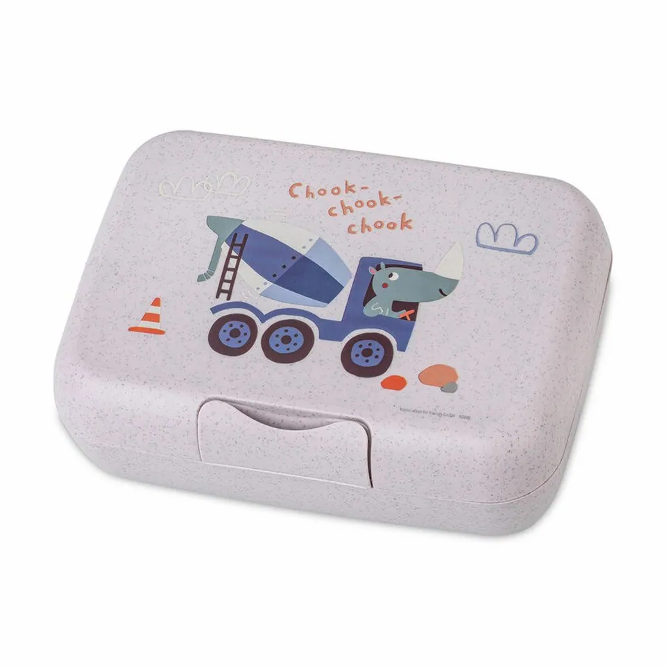 Koziol Lunchbox Candy L Trucks, umweltfreundlicher Kunststoff, mit praktischer Trennschale