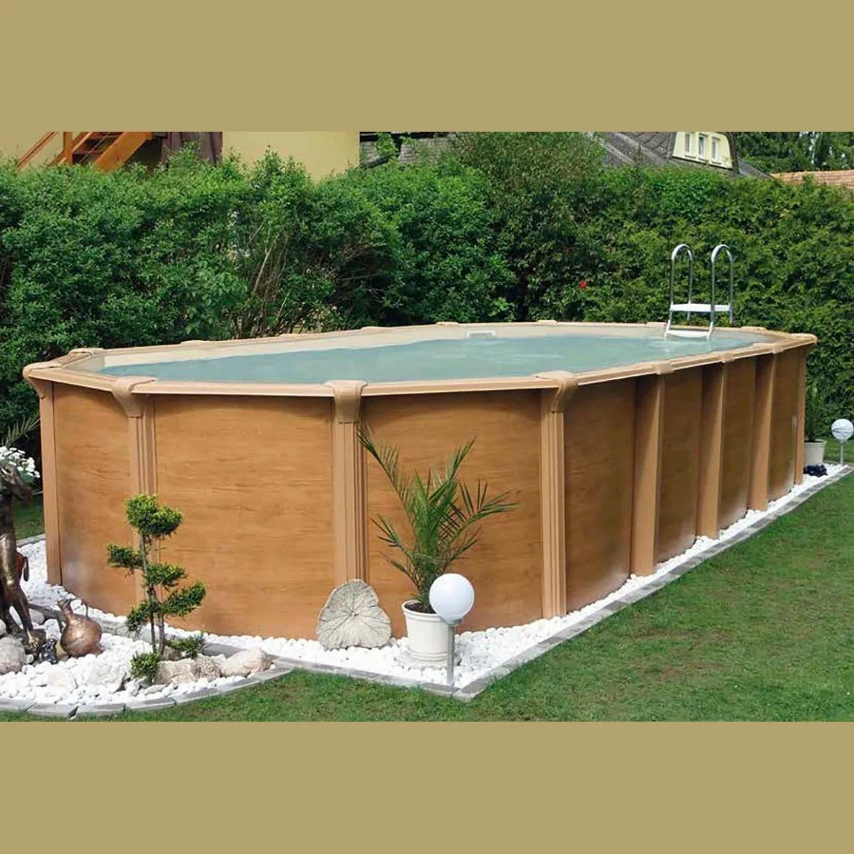 KWAD Ovalpool Wood, ovales Stahlwandbecken mit Sandfilteranlage — Komplettset für den Sommer