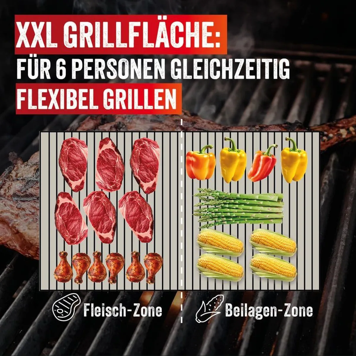 LANDMANN VOLTRIS Elektro-Grillwagen, stufenlose Temperaturregelung bis 300 °C — inkl. 2 Fleischthermometern 4