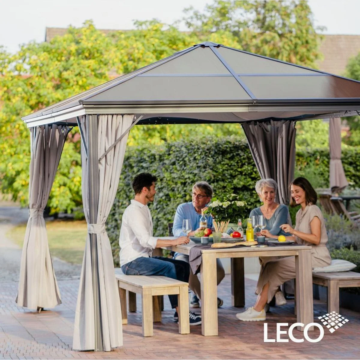 LECO Profi Pavillon 3x3,65 m, inkl. 4 Seitenteile, wasserdicht 2