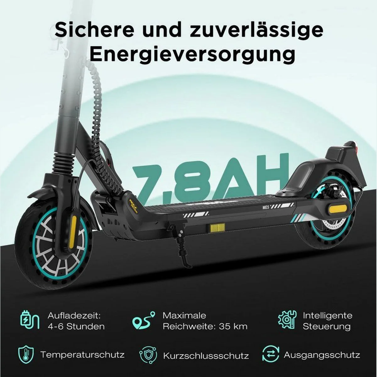 Mega Motion E-Scooter ME5, 35 km Reichweite, klappbar & mit ABE 2