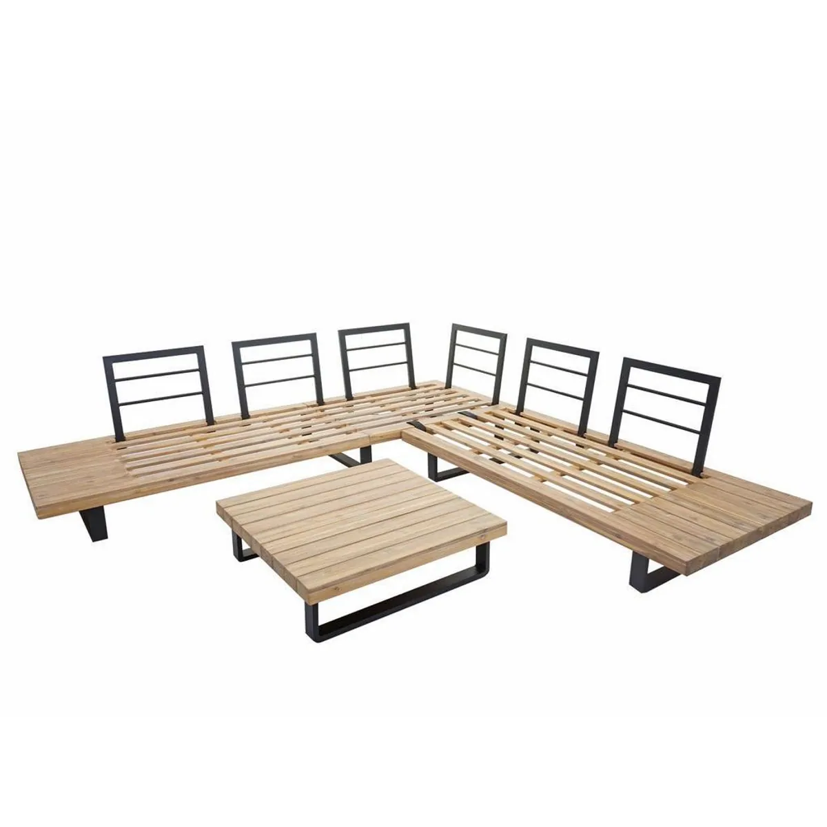 Mendler Garten-Garnitur HWC-H54, 5 Sitzplätze, wasserabweisende Bezüge, Akazienholz 4