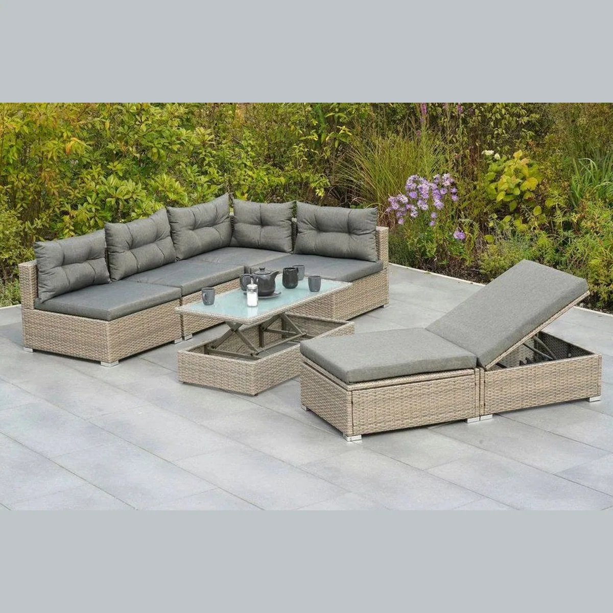 MERXX Manzano Gartenlounge-Set, 7-tlg, flexible Sitz- und Liegeoptionen 3