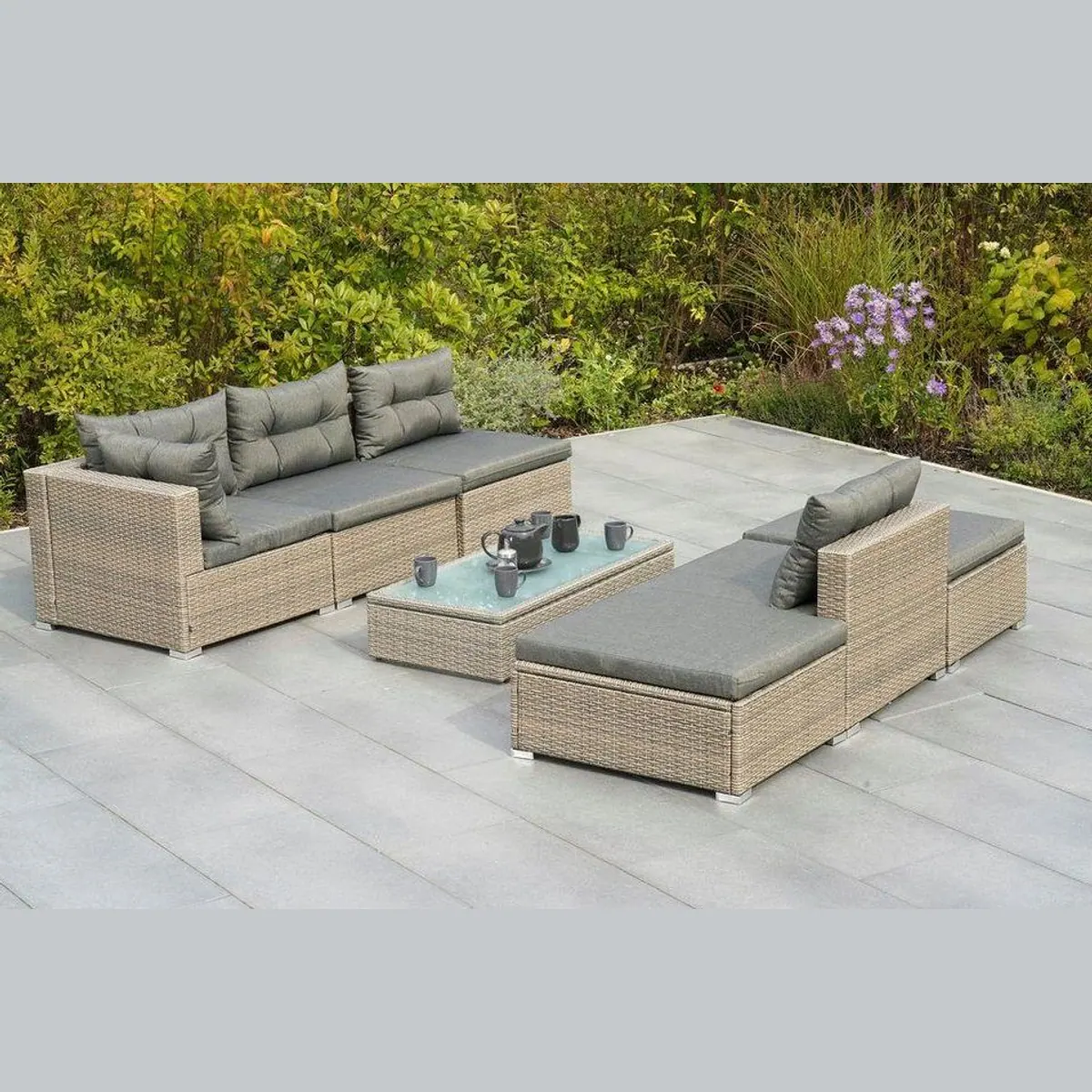MERXX Manzano Gartenlounge-Set, 7-tlg, flexible Sitz- und Liegeoptionen 5