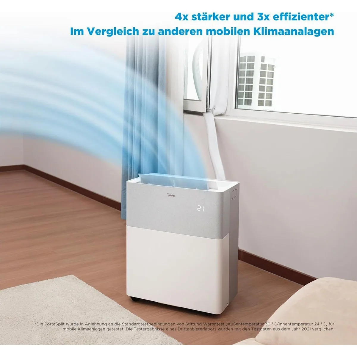 Midea Porta Split Klimagerät, 3,5 kW für Räume bis 42 m², energieeffizient und mobil 4