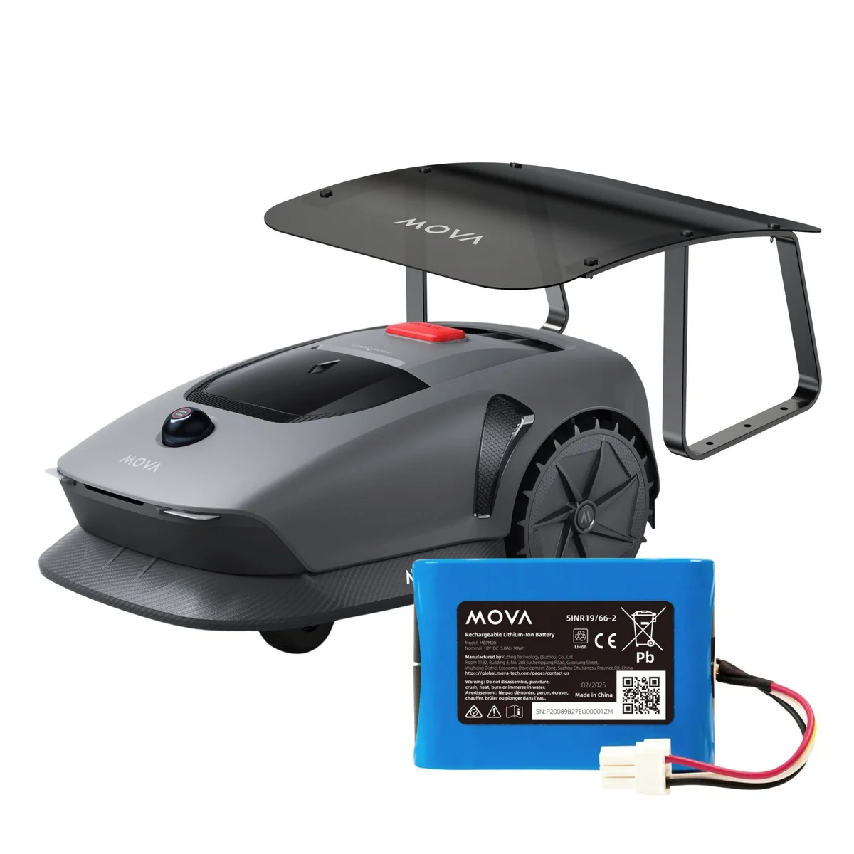 Mova 600 Kit Rasenmähroboter, inkl. 5Ah Zusatz-Akku & Ersatzklingen — präzise Mähstrategie, App-Steuerung, 3D-Hindernisvermeidung 4