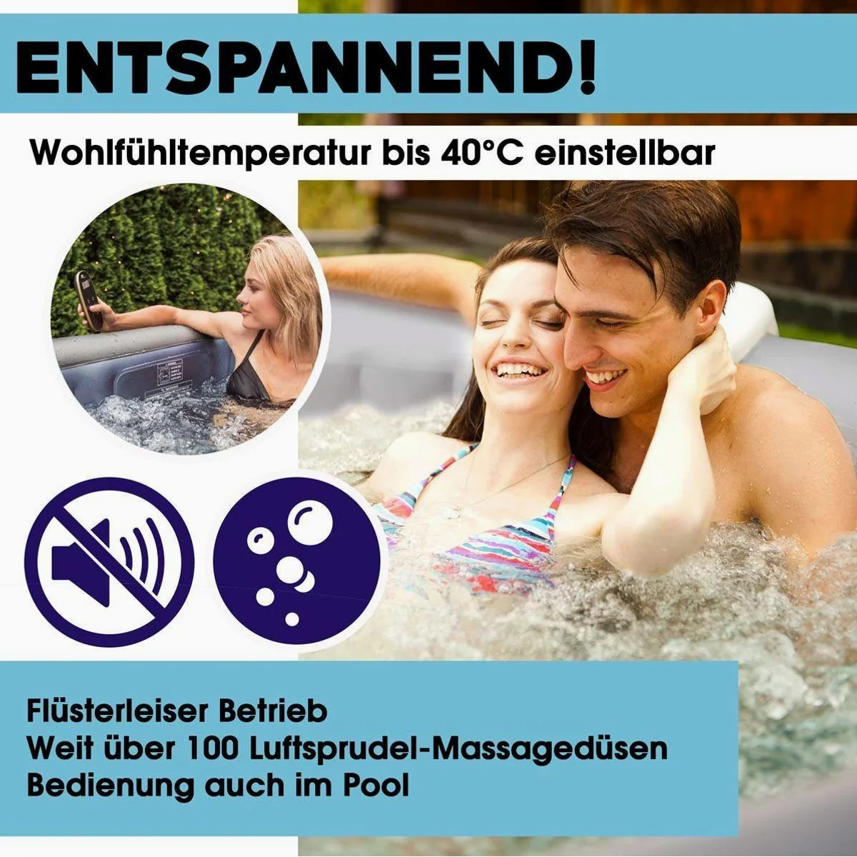 mSpa Tekapo Whirlpool, für 6 Personen, 132 Massagedüsen, UVC-Desinfektion 2