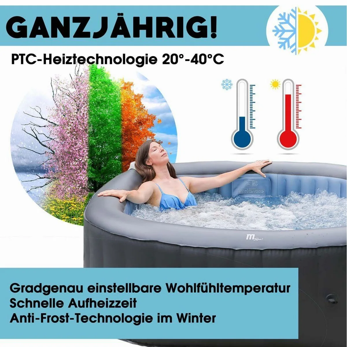 mSpa Tekapo Whirlpool, für 6 Personen, 132 Massagedüsen, UVC-Desinfektion 4