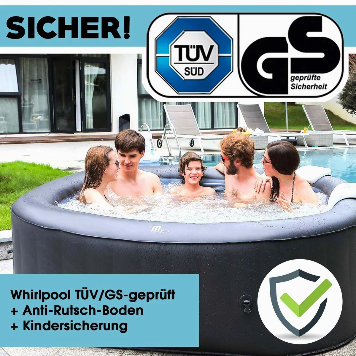 mSpa Tekapo Whirlpool, für 6 Personen, 132 Massagedüsen, UVC-Desinfektion 5