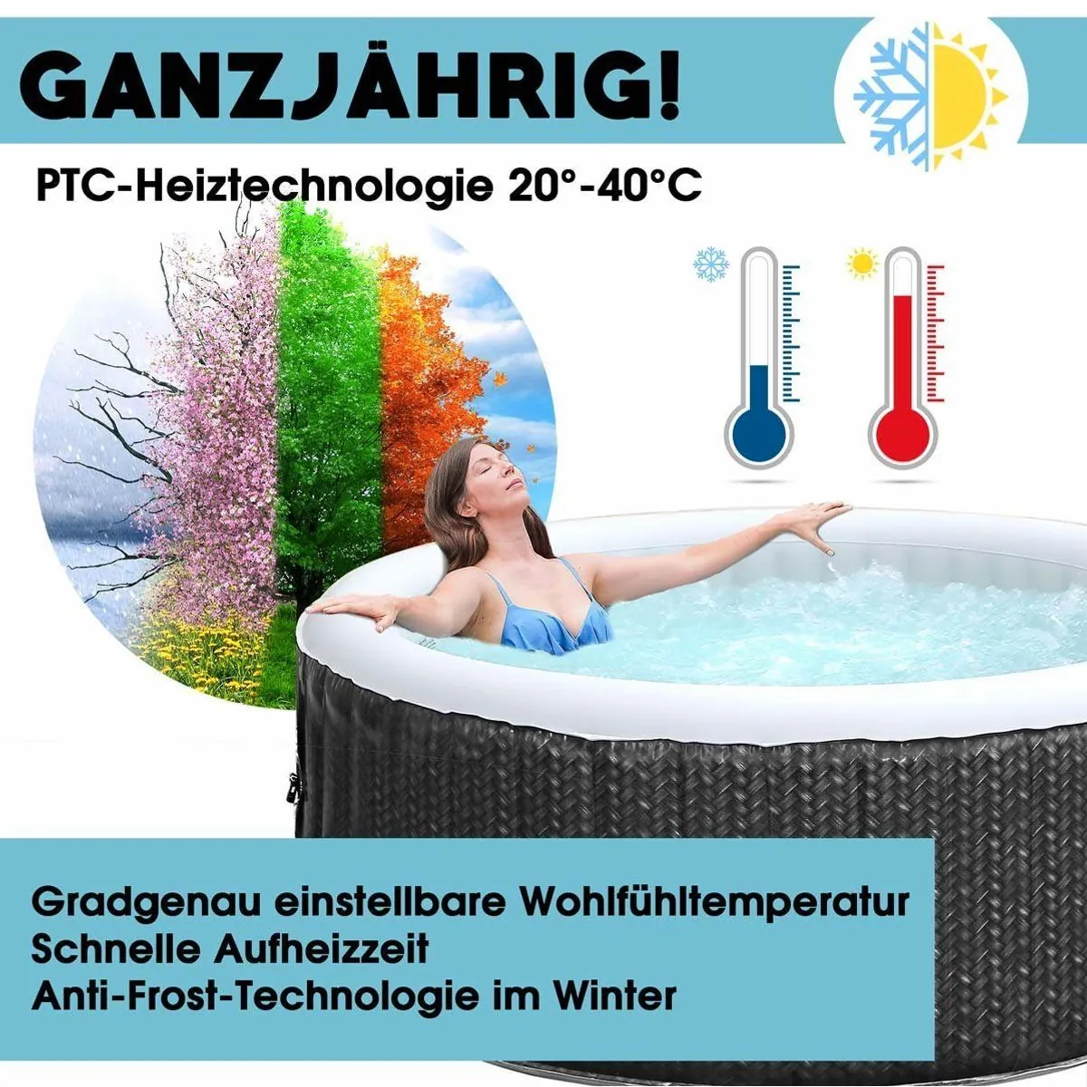 mSpa Ottoman Whirlpool, 138 Massagedüsen, UVC-Desinfektion, für 6 Personen 5