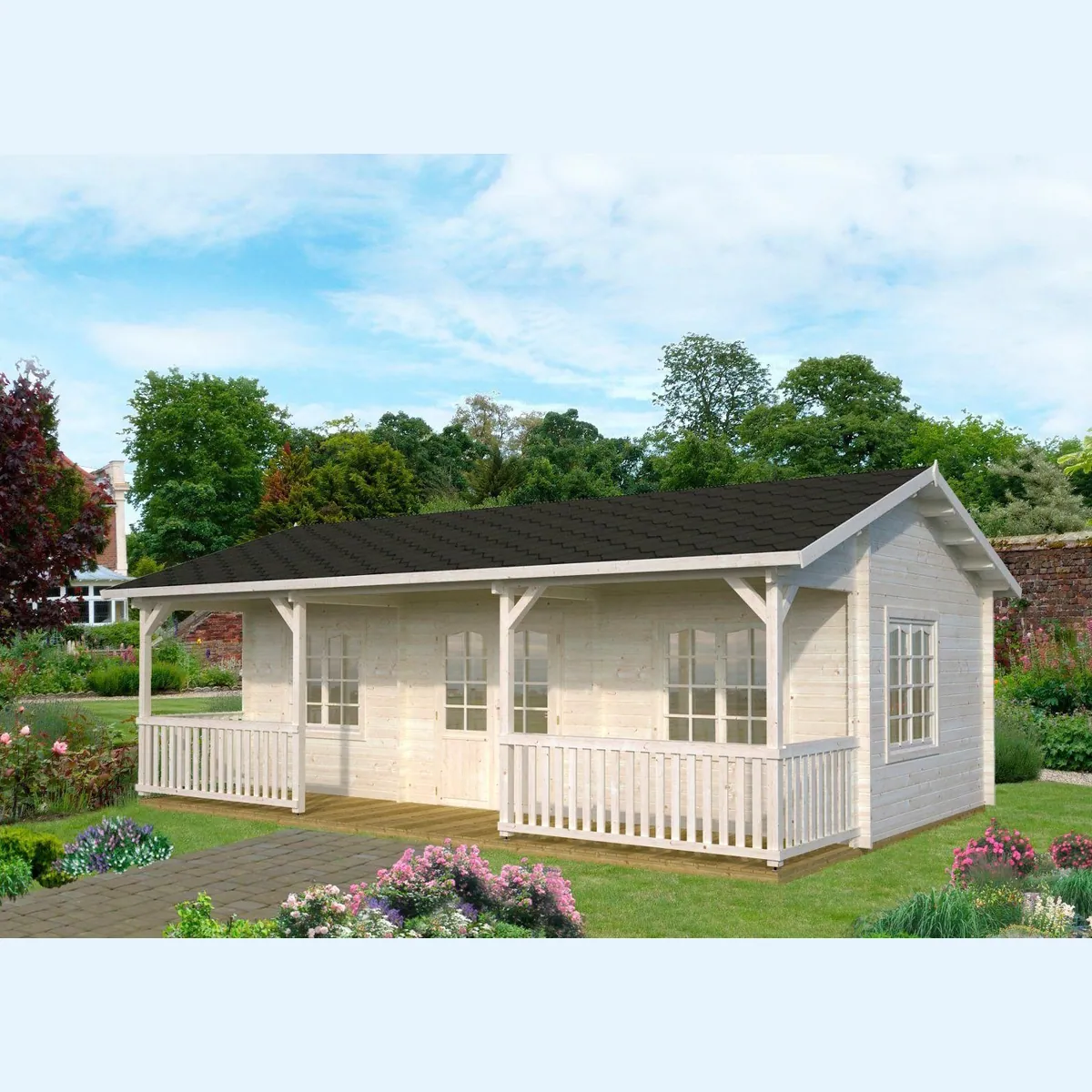 Palmako Gartenhaus Sandra, 791x370 cm, robustes Blockbohlen-System 2
