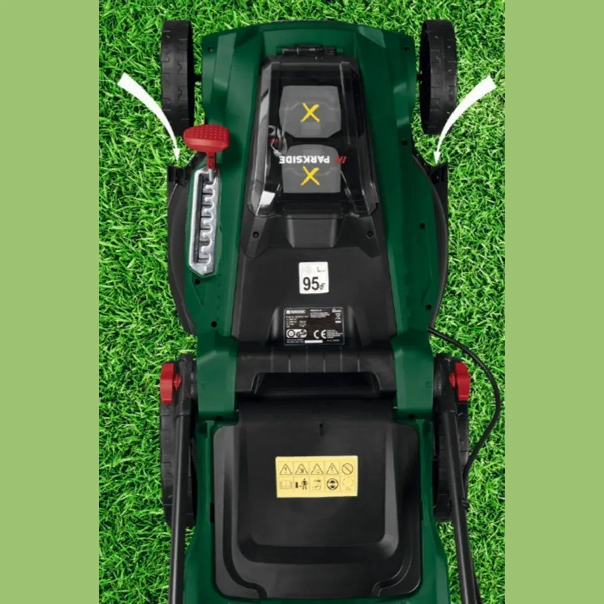 Parkside PRMA 40-Li C1 Akkurasenmäher, 40 cm Schnittbreite, leistungsstarker Brushless-Motor 3