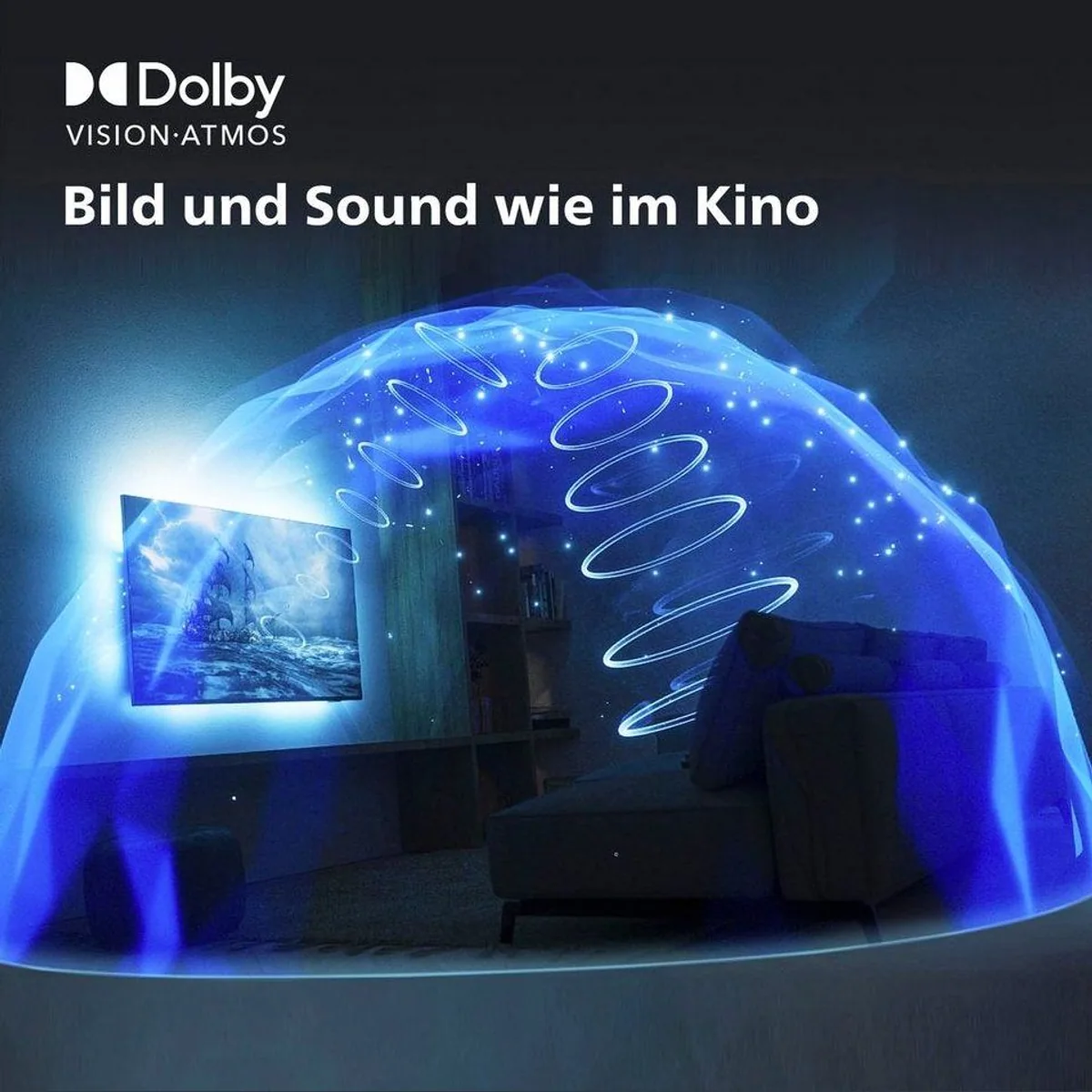 Philips 55OLED708/12 OLED-Fernseher, lebensechtes Bild, Dolby Atmos Sound, Ambilight-Effekte 4