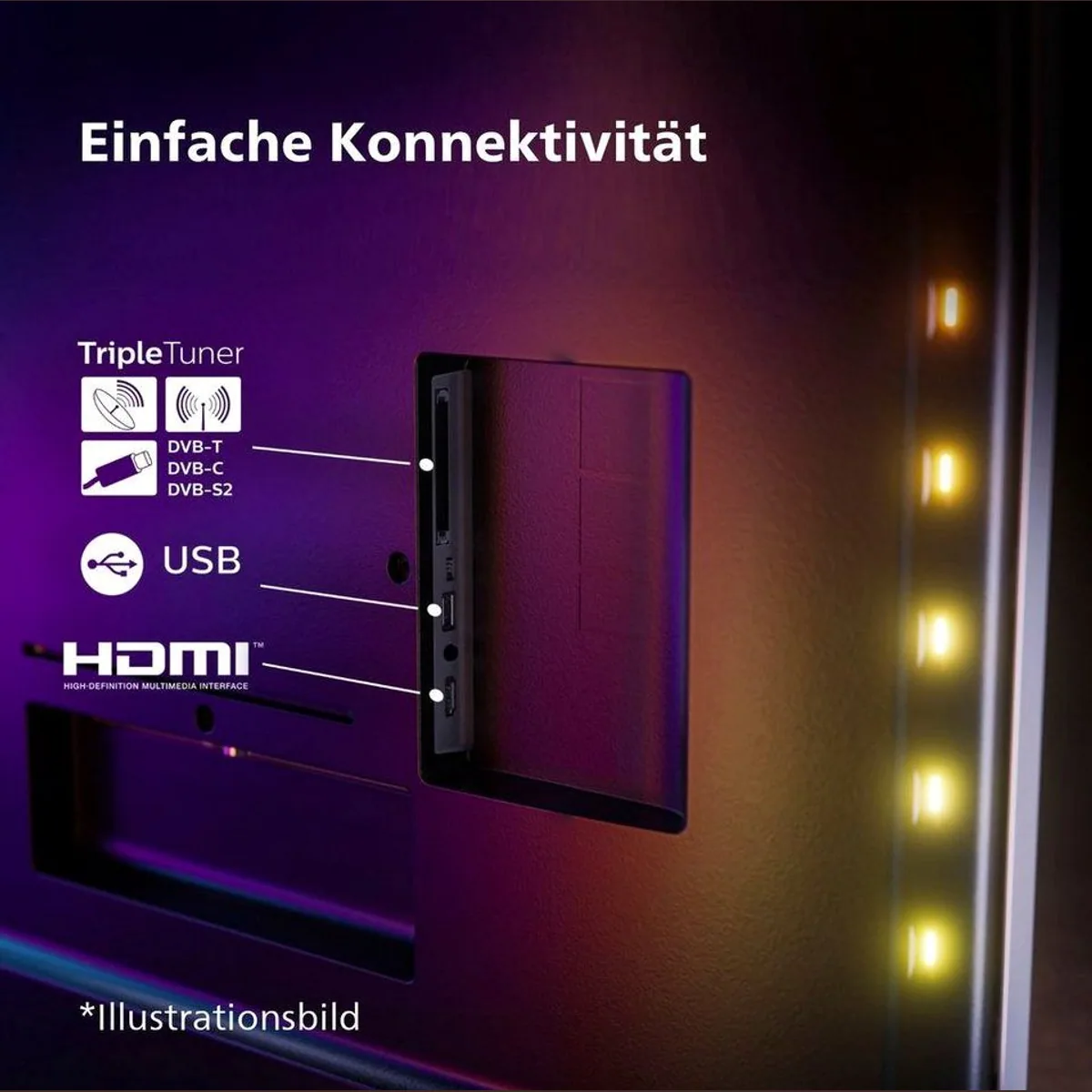 Philips 55OLED708/12 OLED-Fernseher, lebensechtes Bild, Dolby Atmos Sound, Ambilight-Effekte 5