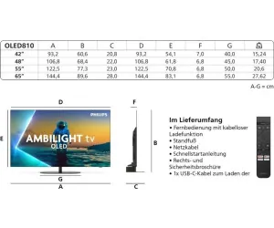 Philips 65OLED810 Fernseher, 4K UHD, Ambilight, HDR Unterstützung 2