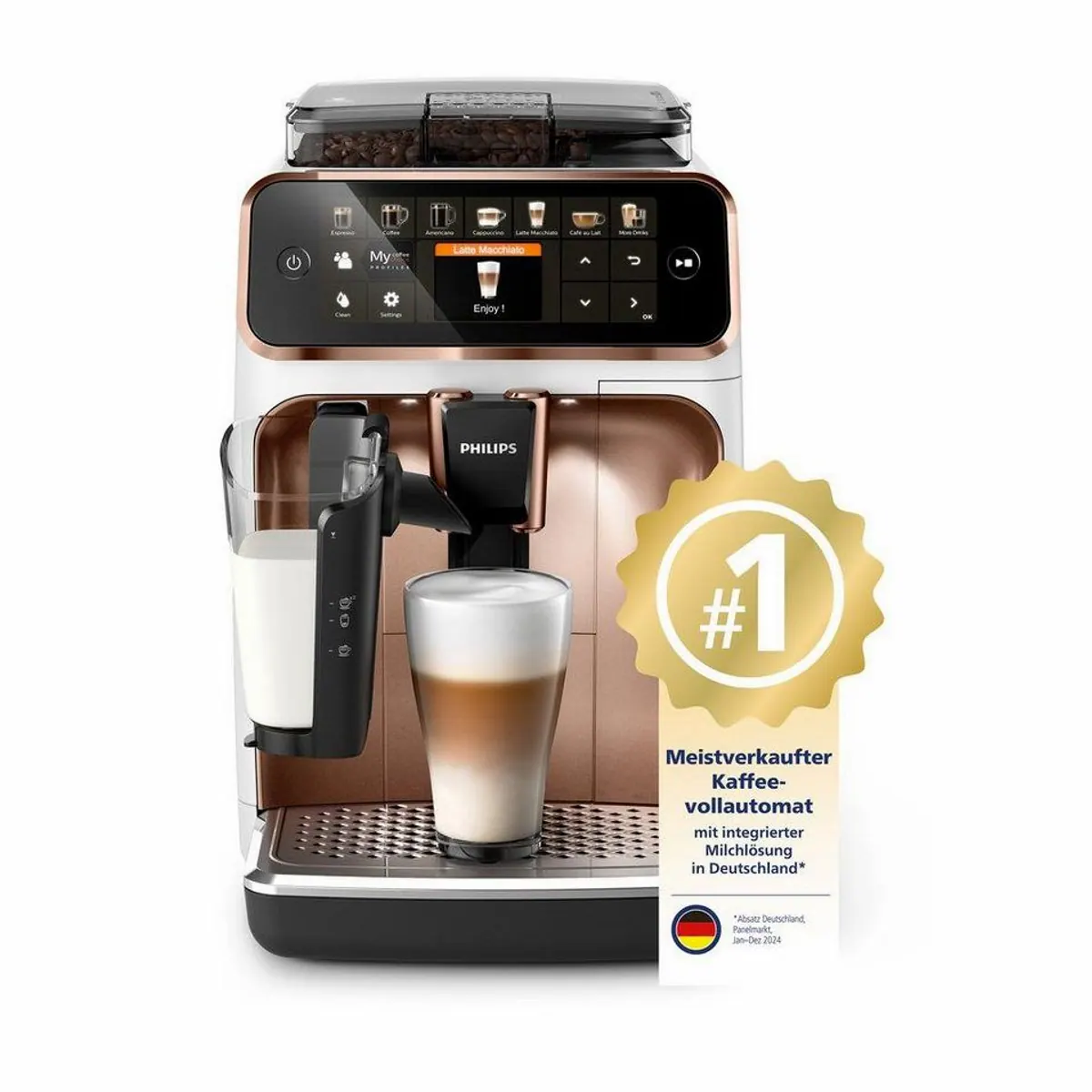 Philips Kaffeevollautomat 5400 Series EP5443/70, 12 Kaffeespezialitäten, 4 Benutzerprofile 3