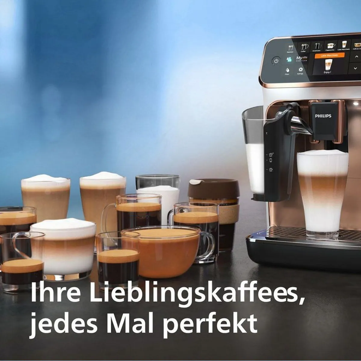 Philips Kaffeevollautomat 5400 Series EP5443/70, 12 Kaffeespezialitäten, 4 Benutzerprofile 5