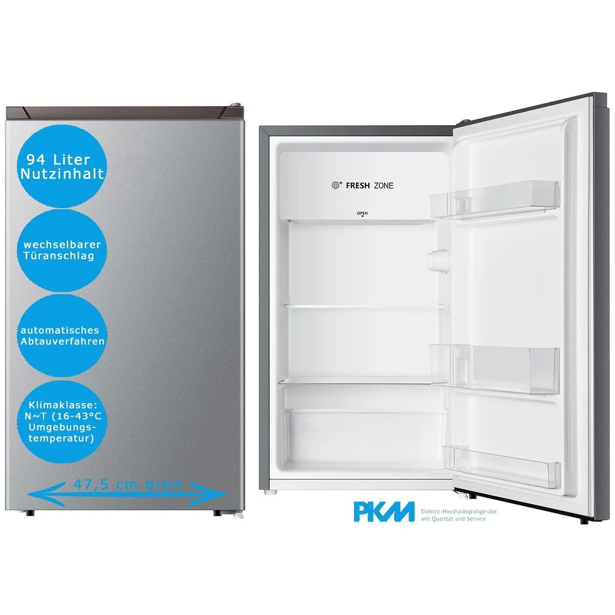 PKM KS93 SI Kühlschrank, Fresh Zone, 94 Liter Nutzinhalt, energieeffizient 2