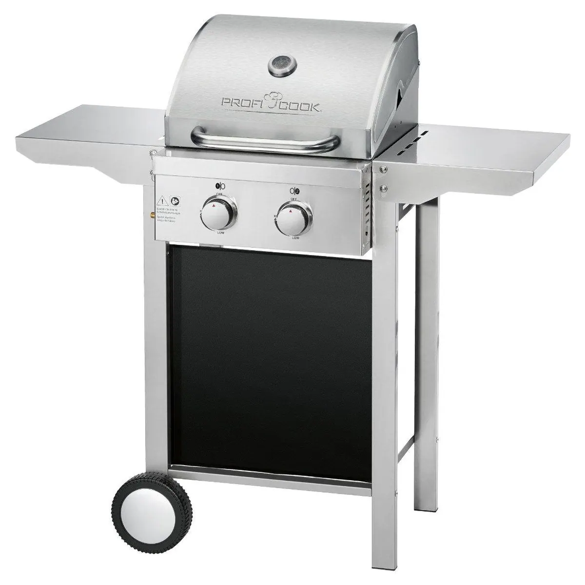 ProfiCook PC-GG 1255 Gasgrill, 2 Heizzonen, klappbare Seitentische 4
