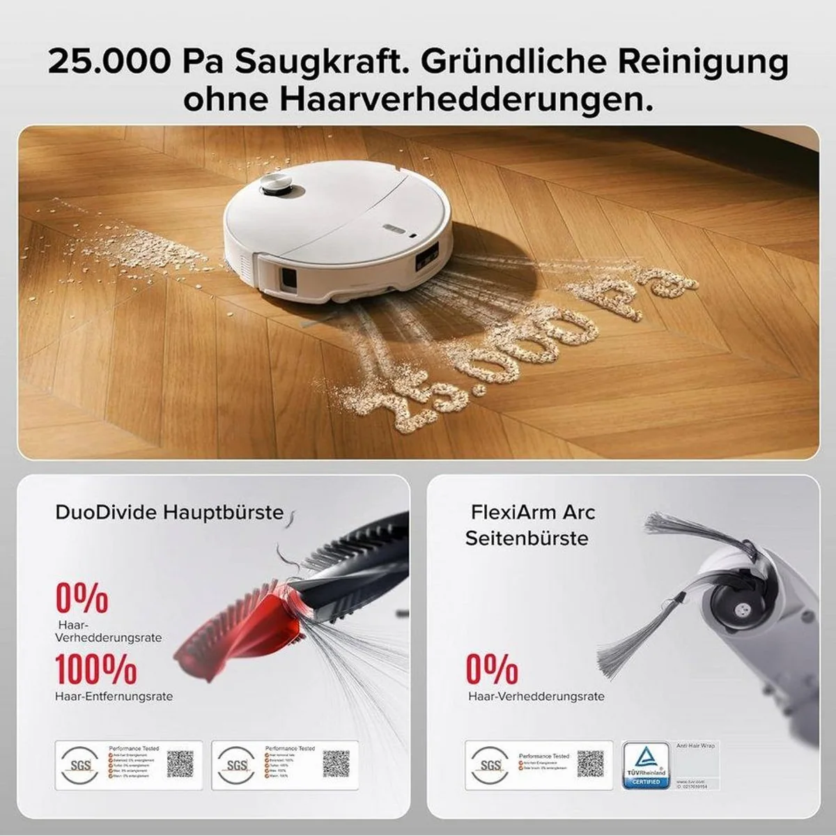 Roborock Qrevo Curv 2 Pro Saugroboter, 25000 Pa Saugkraft, 100°C Heißwasser-Moppwäsche 2