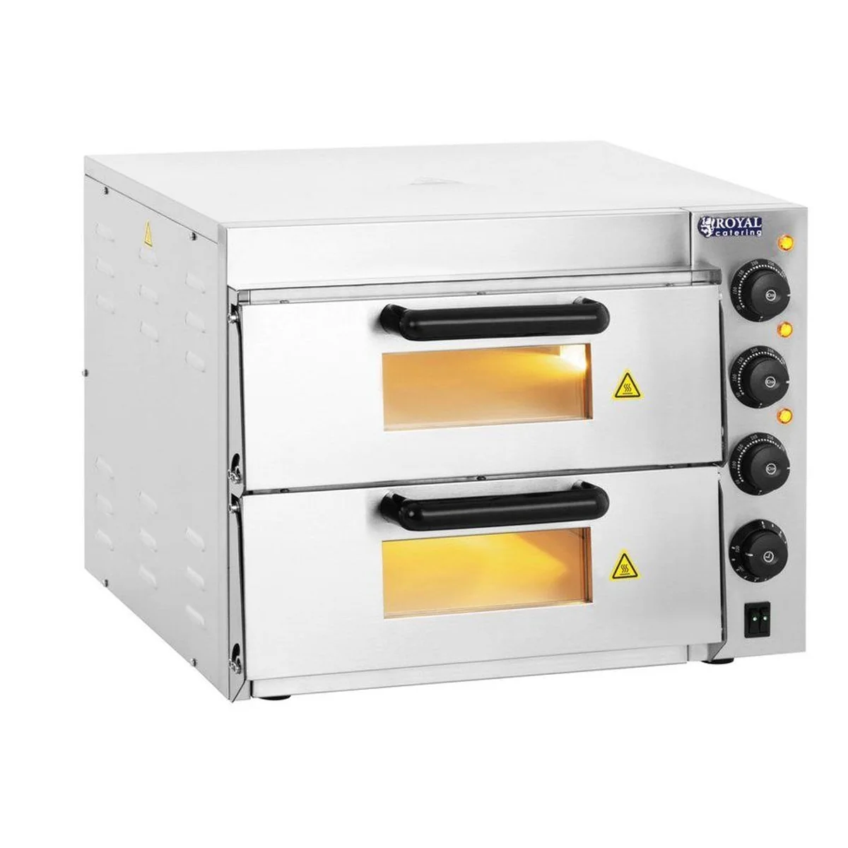 Royal Catering Pizzaofen RCPO-3000-2PS-1, 2 Kammern, 3000 Watt Leistung, Ø 40 cm
