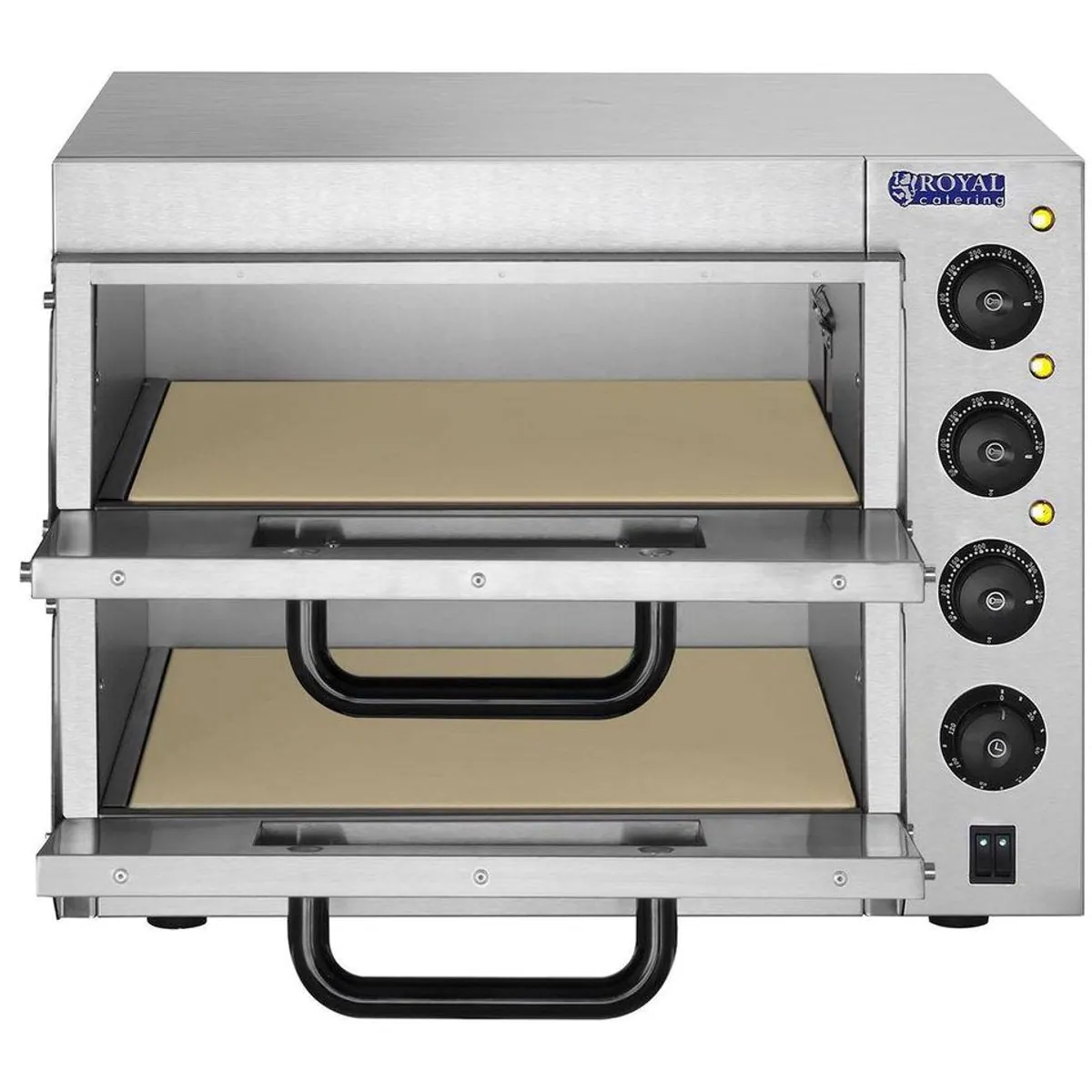 Royal Catering Pizzaofen RCPO-3000-2PS-1, 2 Kammern, 3000 Watt Leistung, Ø 40 cm 2