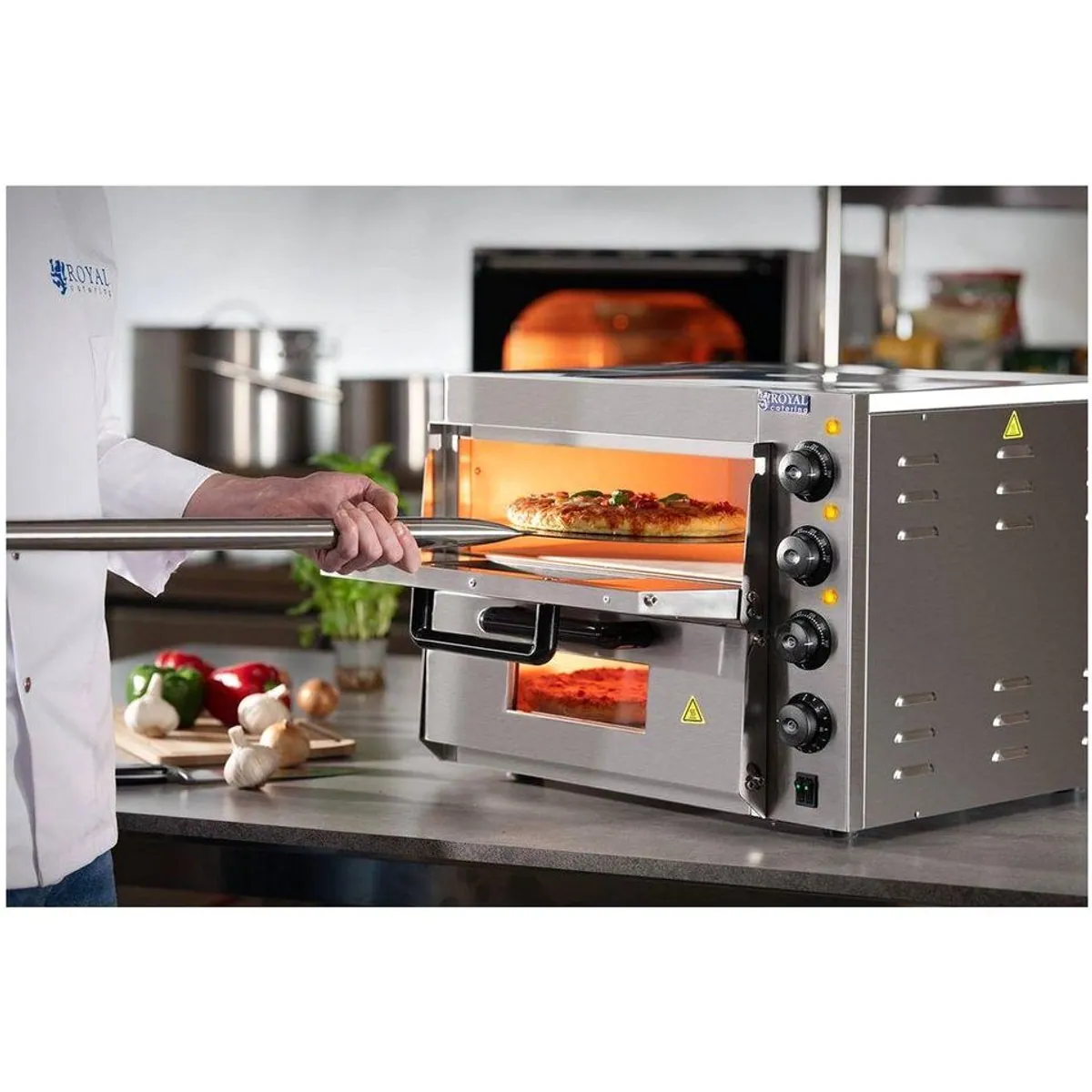 Royal Catering Pizzaofen RCPO-3000-2PS-1, 2 Kammern, 3000 Watt Leistung, Ø 40 cm 4
